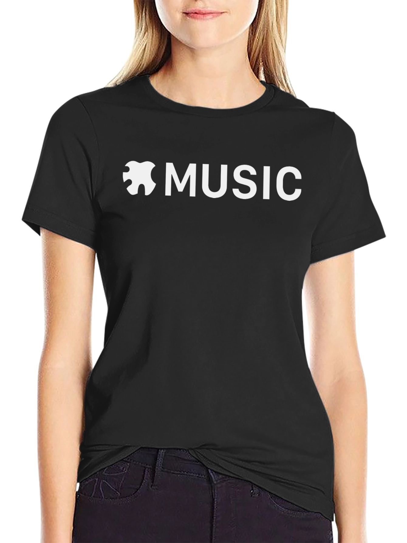 Apple Music Inspired Black Tee Shirt