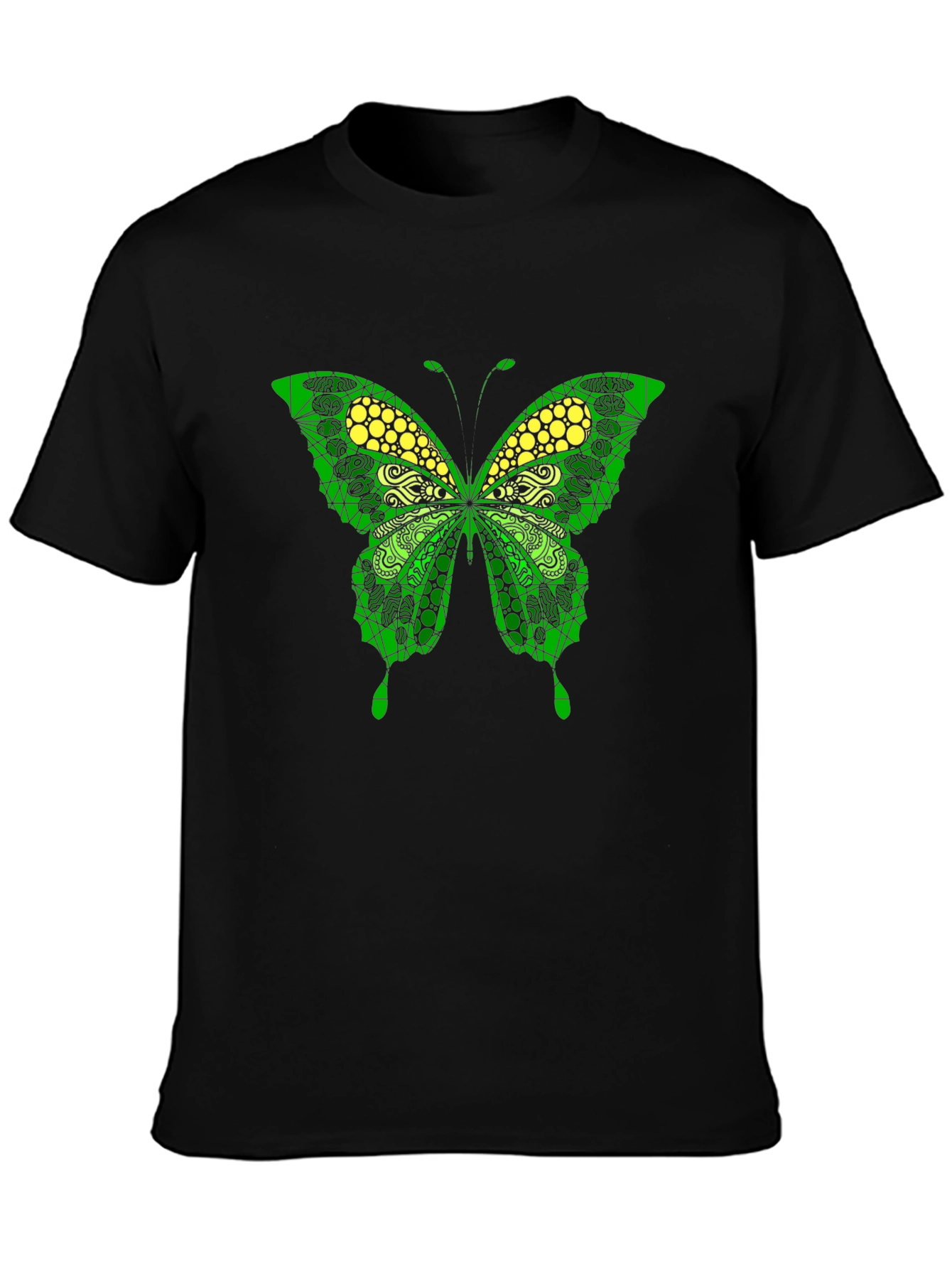 Butterfly Graphic Print Mens Black T-Shirt