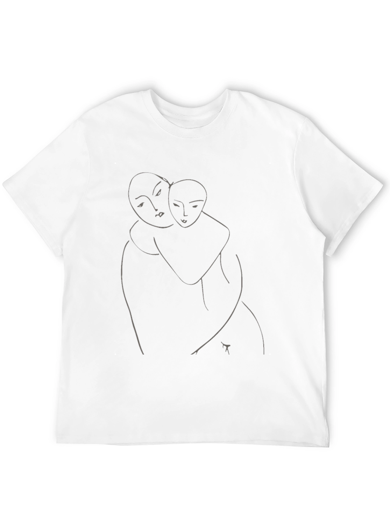 Abstract Hug Graphic Black T-Shirt
