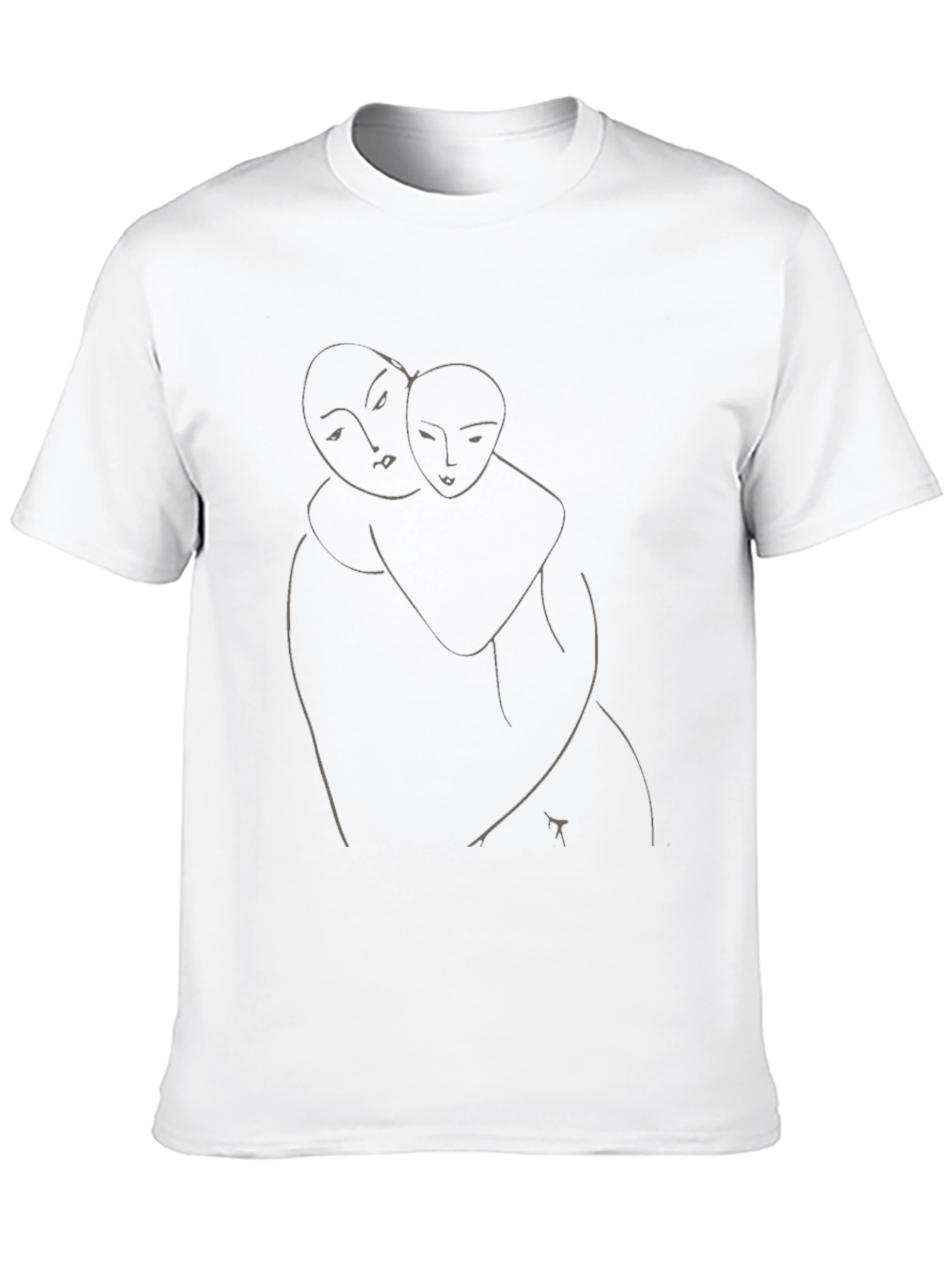 Abstract Hug Graphic Black T-Shirt
