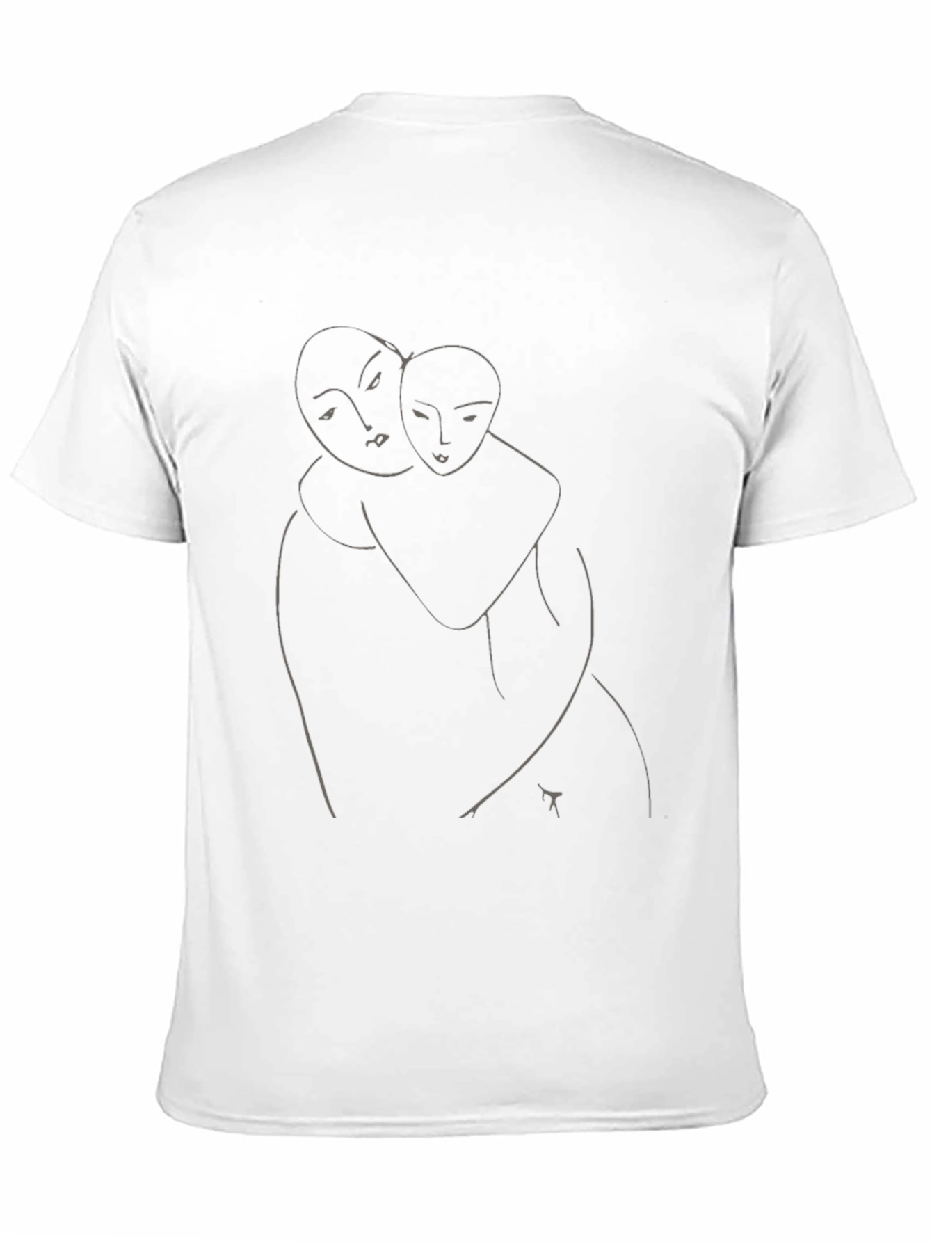 Abstract Hug Graphic Black T-Shirt