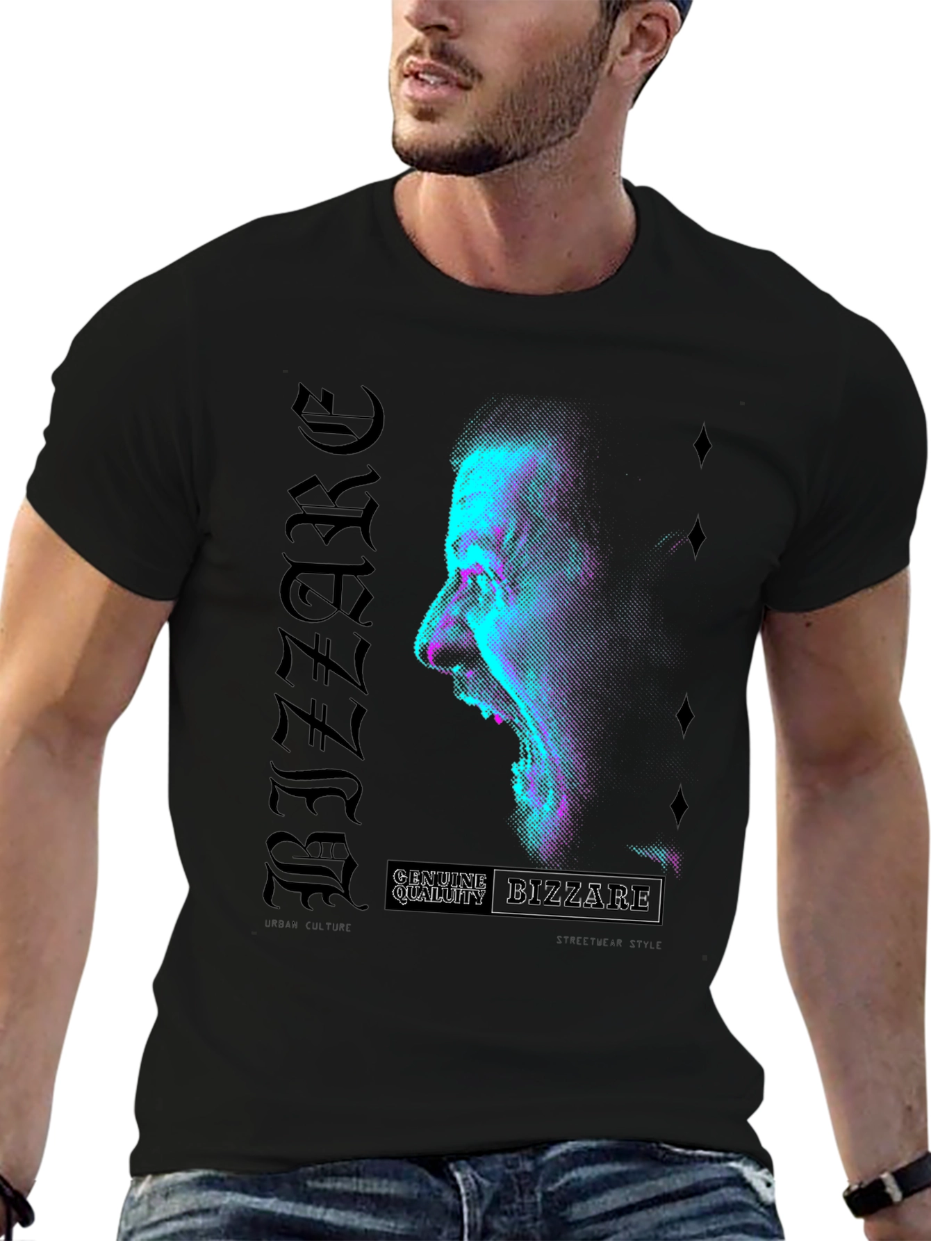Bizzare Graphic Print Tee - Modern Streetwear Style