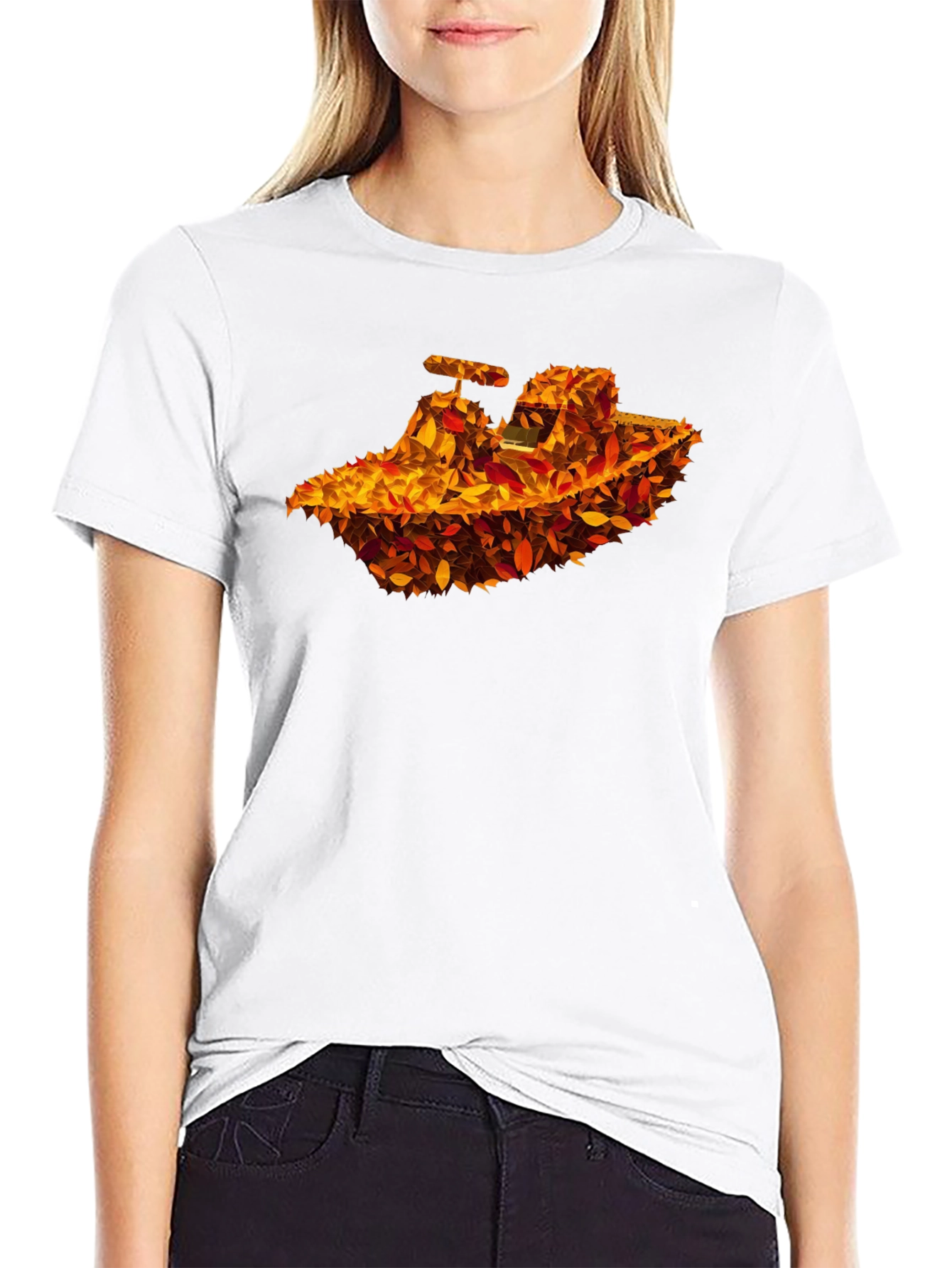 Autumn Leaves Tractor Graphic T-Shirt