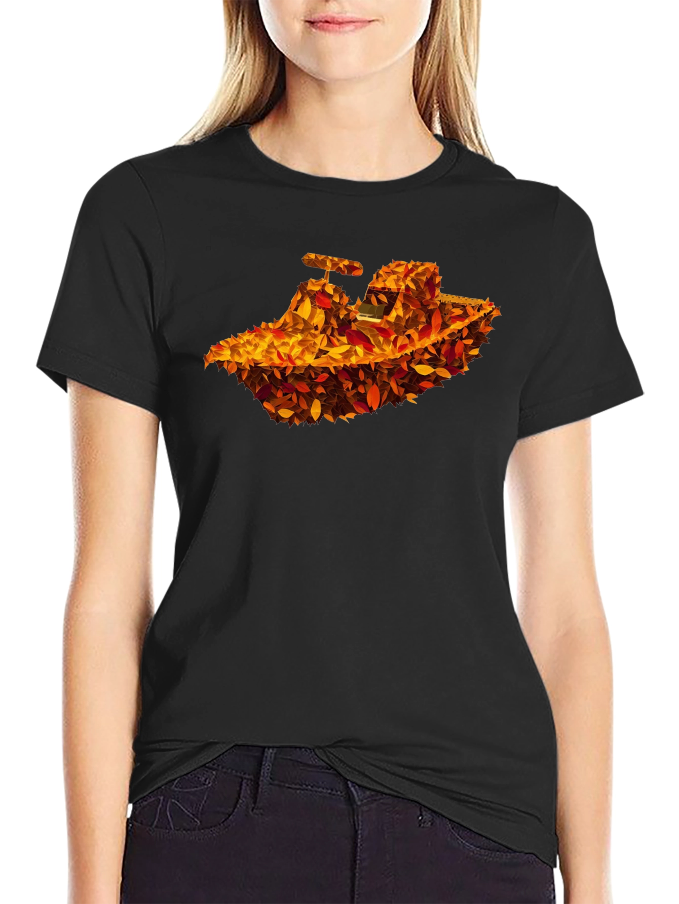 Autumn Leaves Tractor Graphic T-Shirt