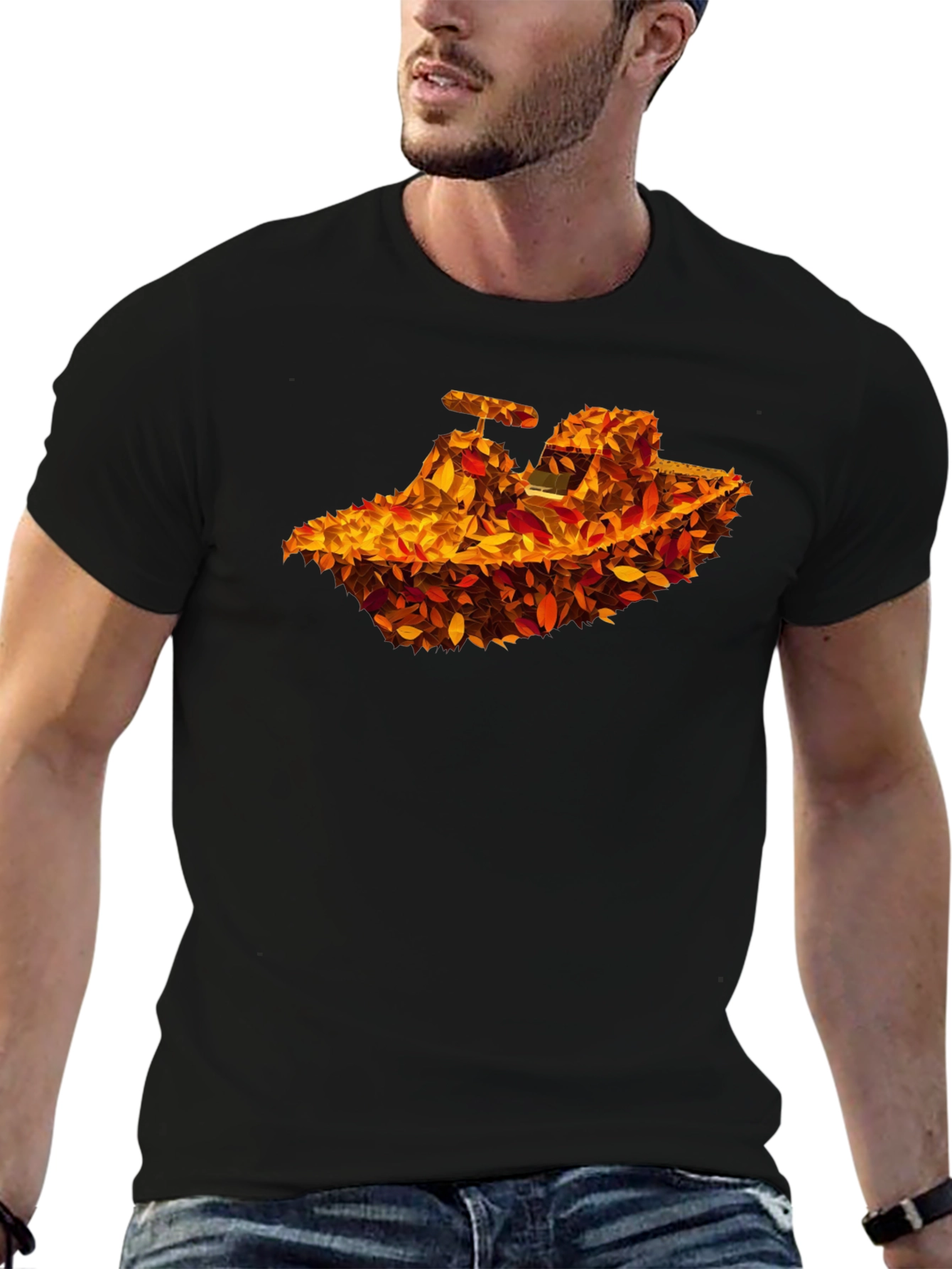 Autumn Leaves Tractor Graphic T-Shirt
