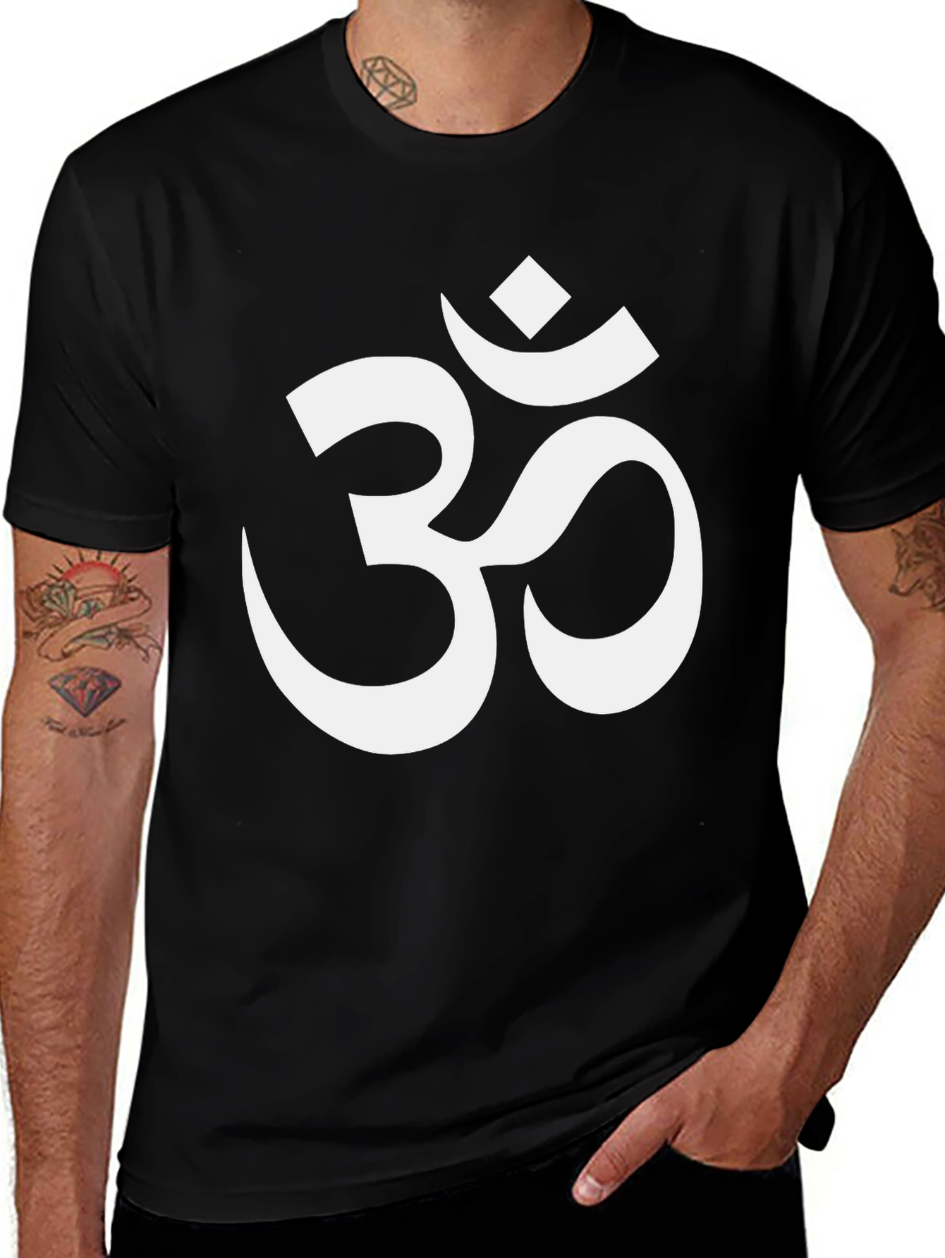 Mens Om Symbol Graphic Tee - Black