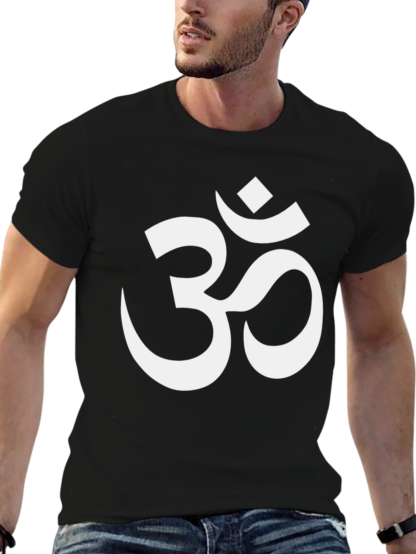 Mens Om Symbol Graphic Tee - Black
