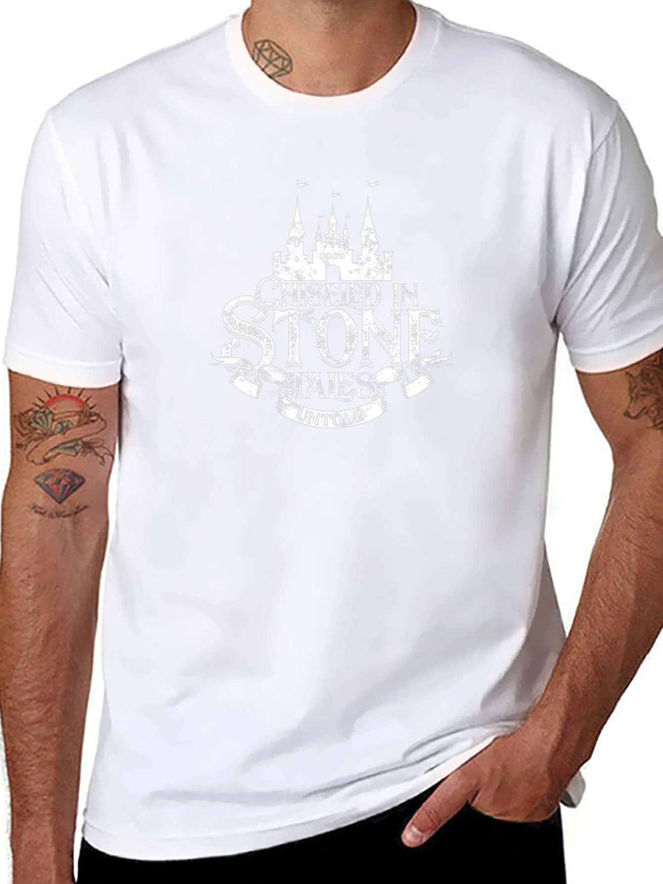 Chiseled in Stone Tales Untold Black T-Shirt