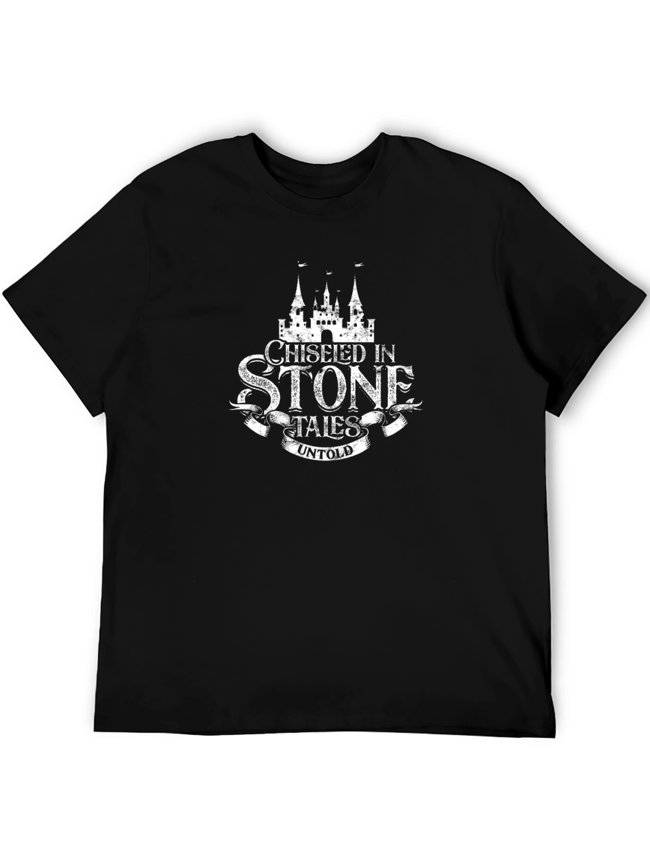 Chiseled in Stone Tales Untold Black T-Shirt