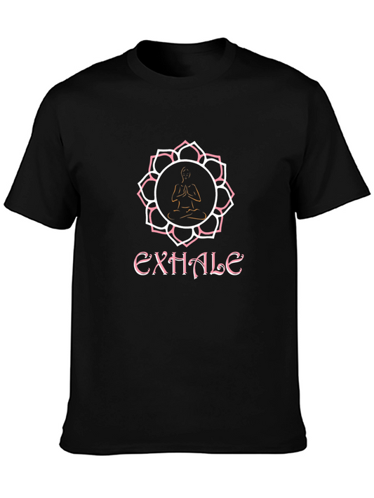 Exhale Yoga Black Tee - Meditative Comfort