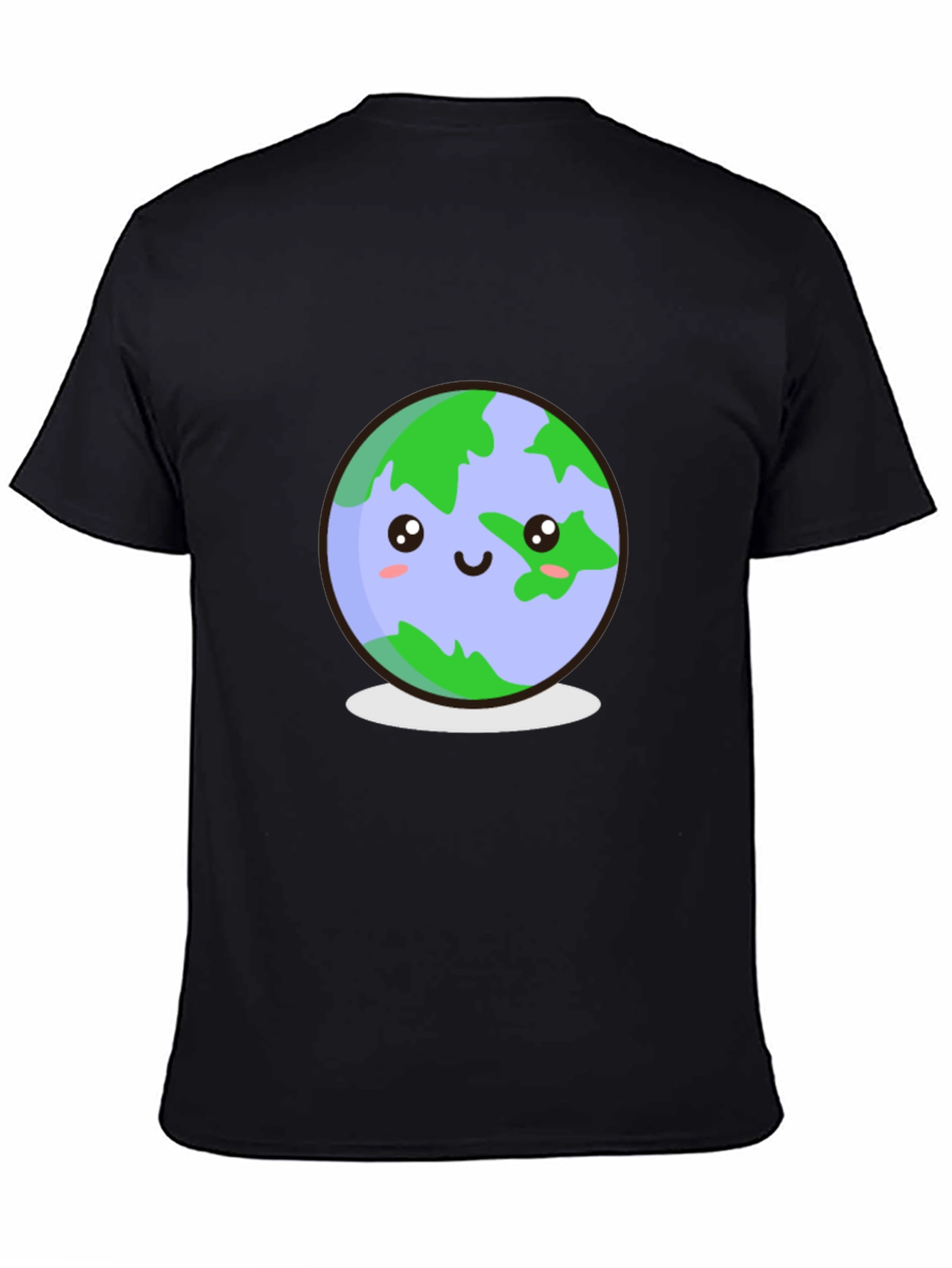 Kawaii Earth Graphic Tee - Black T-Shirt