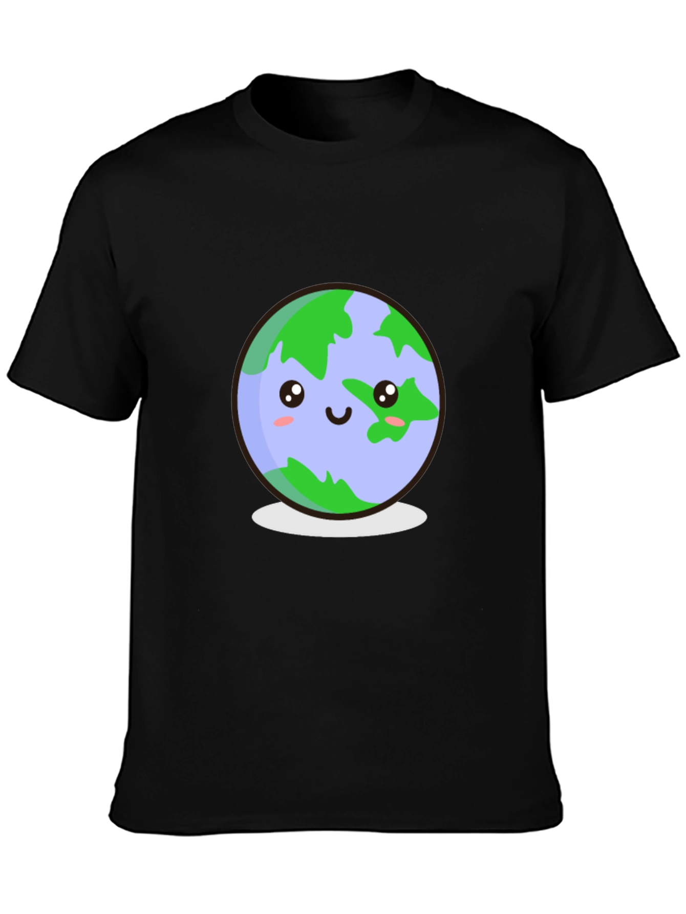 Kawaii Earth Graphic Tee - Black T-Shirt