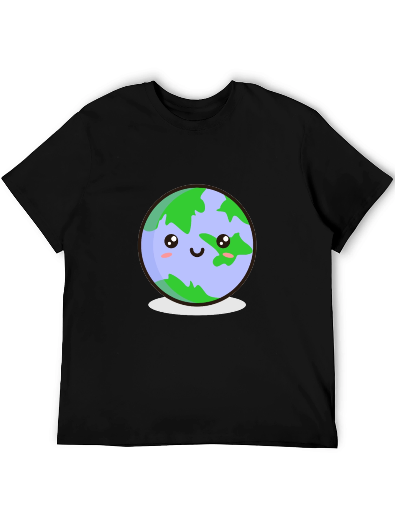 Kawaii Earth Graphic Tee - Black T-Shirt