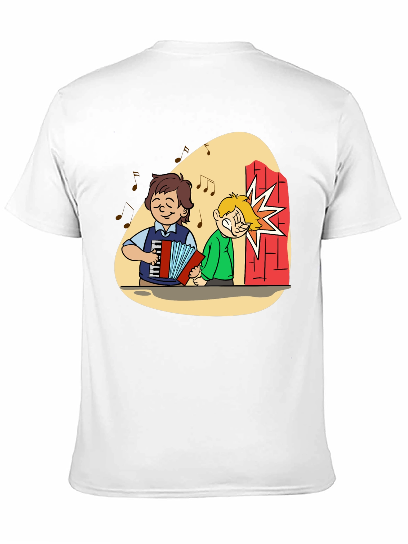 Cartoon Music Humor Graphic Tee