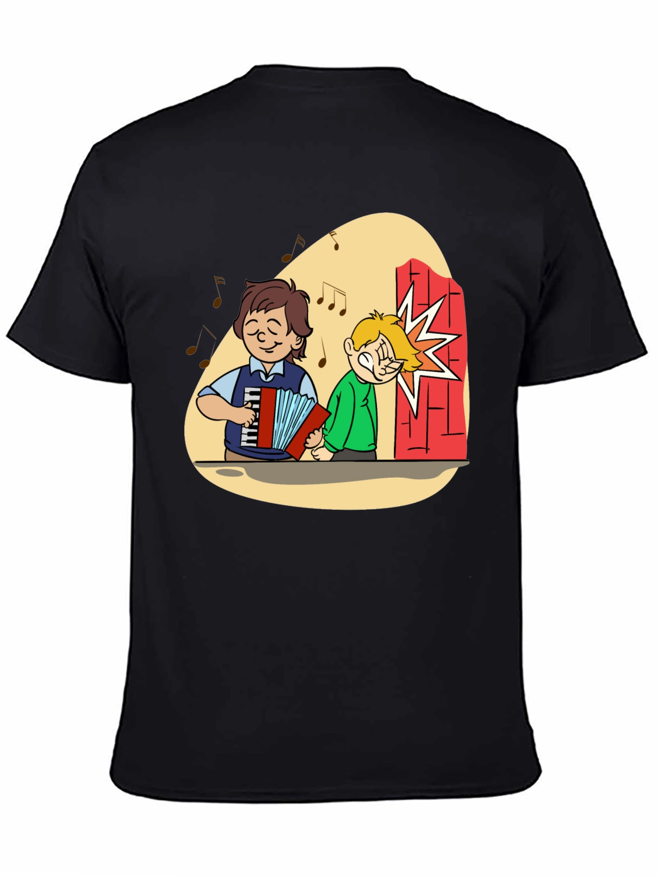 Cartoon Music Humor Graphic Tee