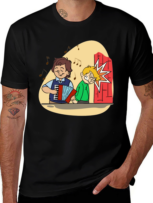 Cartoon Music Humor Graphic Tee