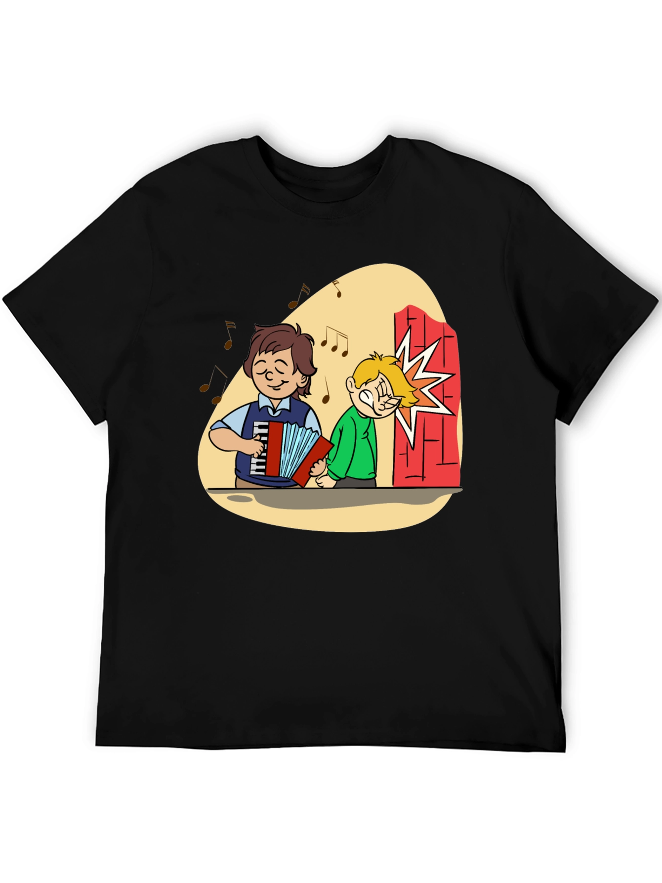 Cartoon Music Humor Graphic Tee
