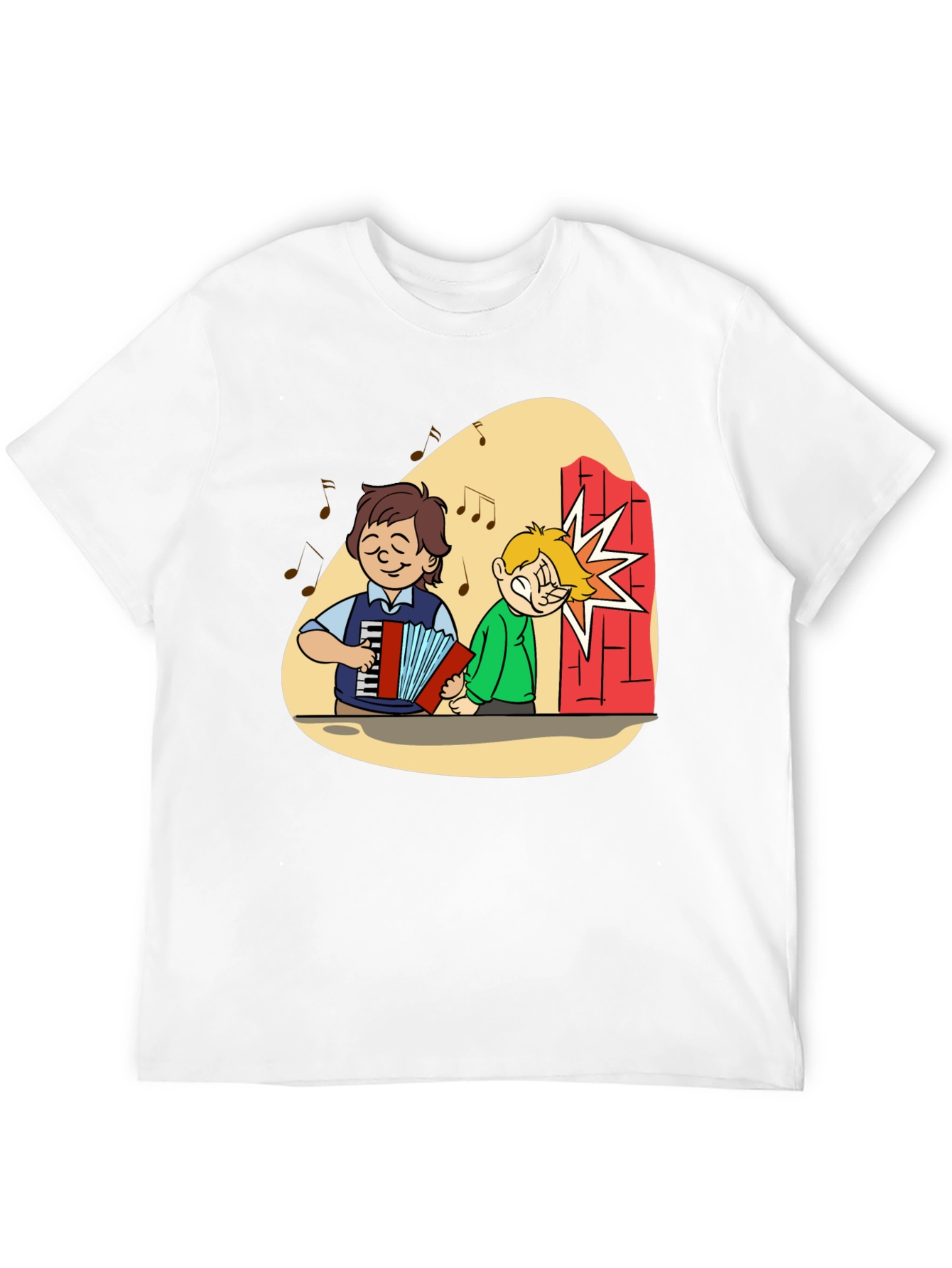 Cartoon Music Humor Graphic Tee