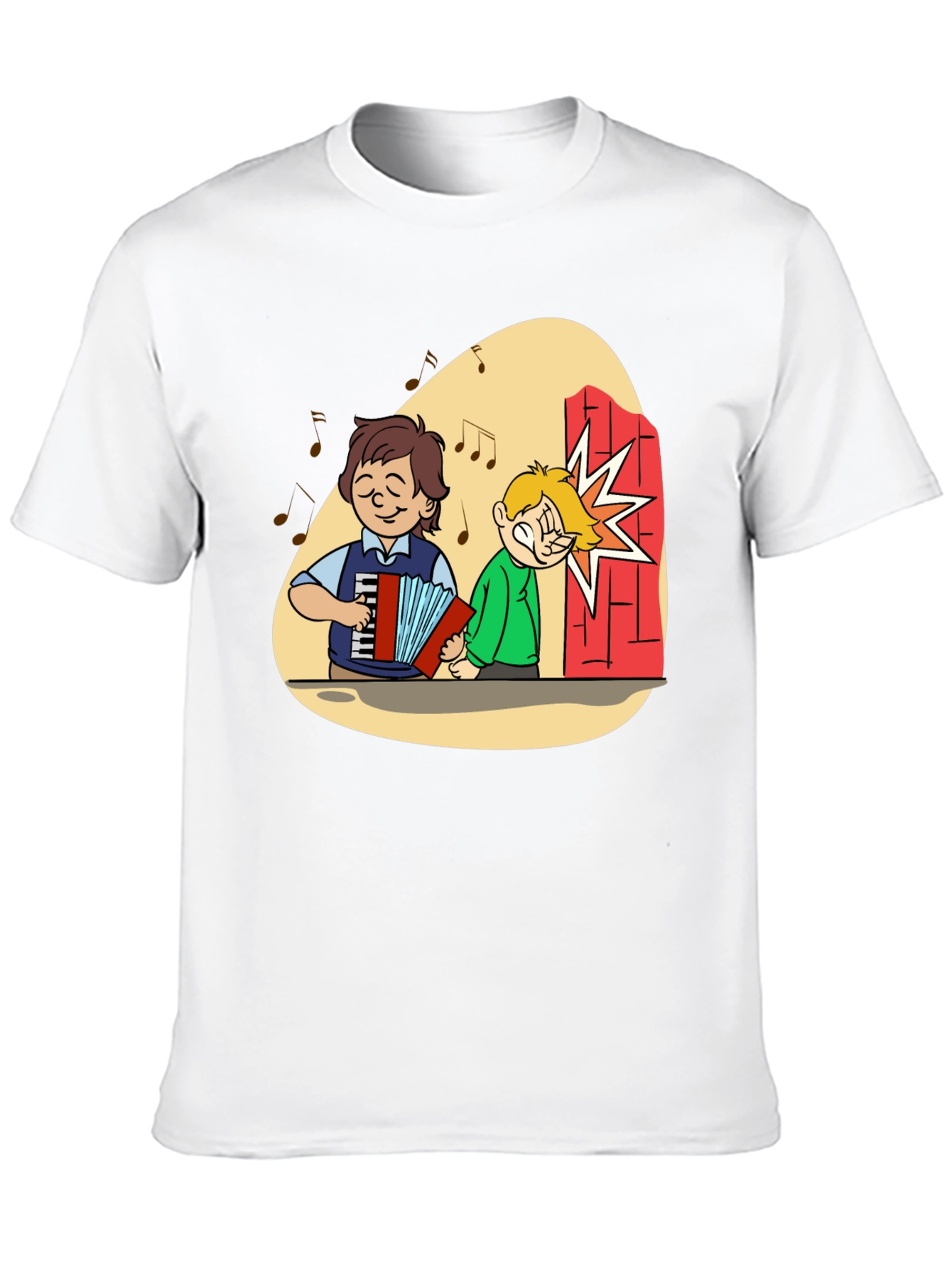 Cartoon Music Humor Graphic Tee