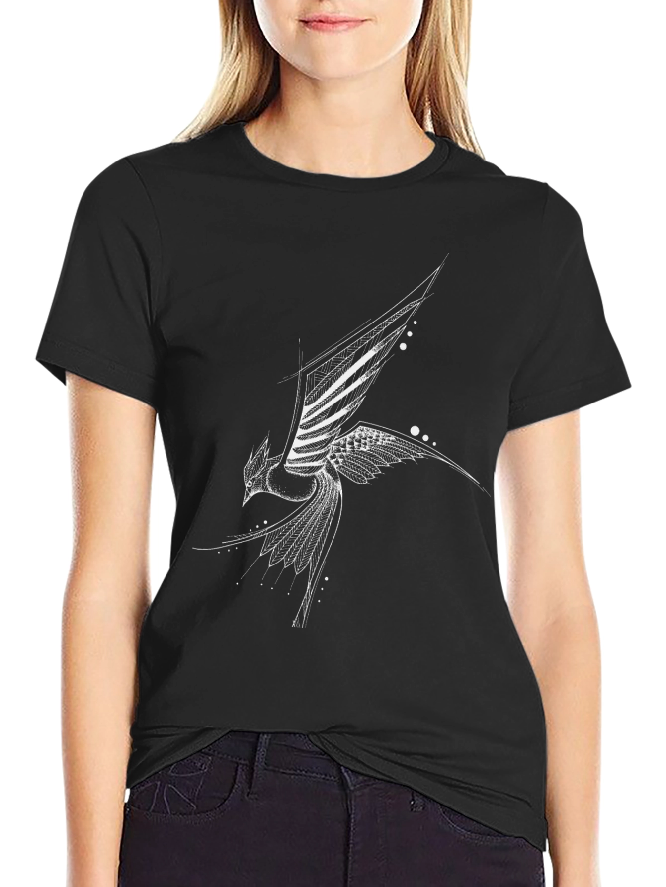 Abstract Bird Black T-Shirt