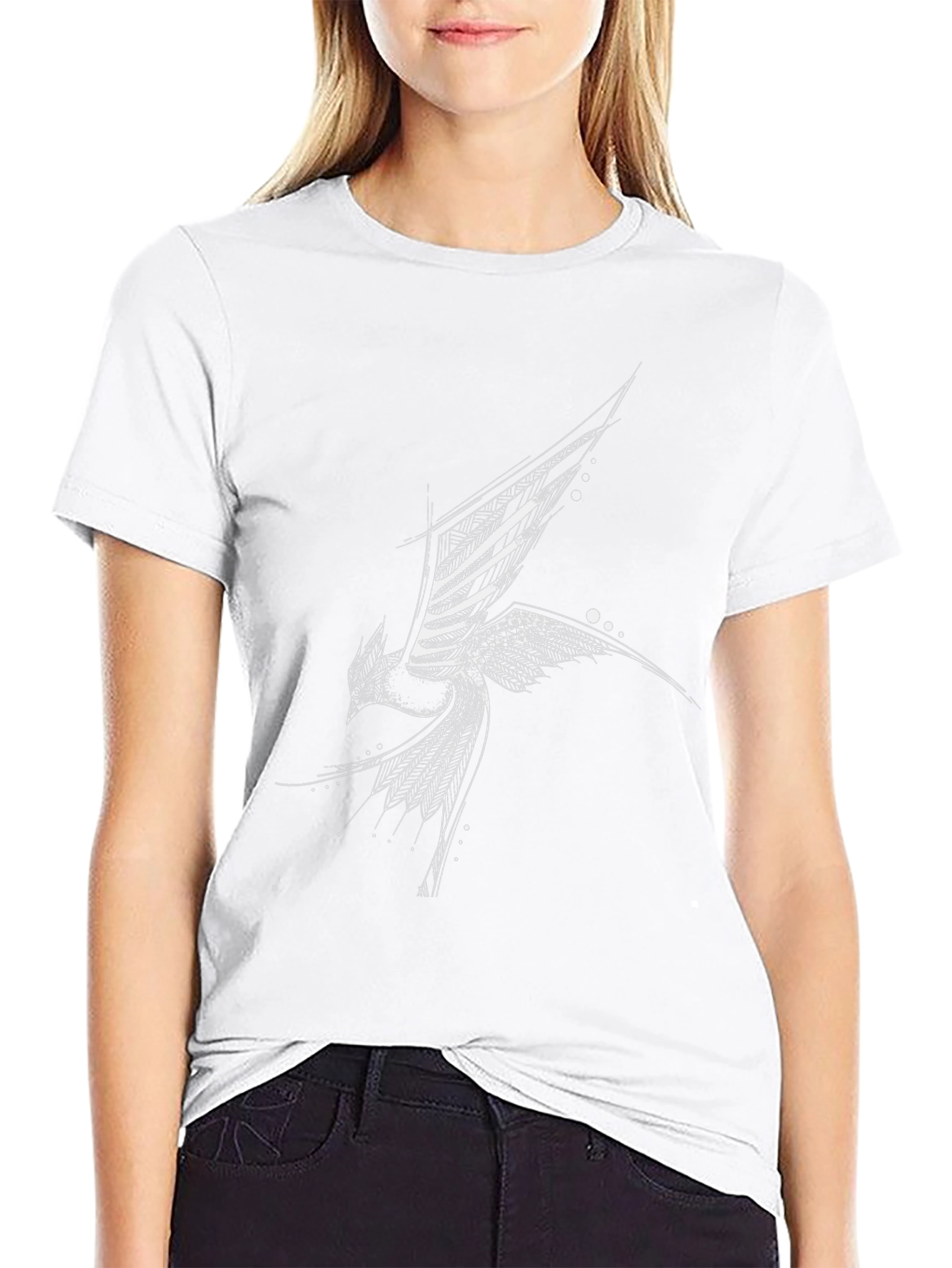 Abstract Bird Black T-Shirt