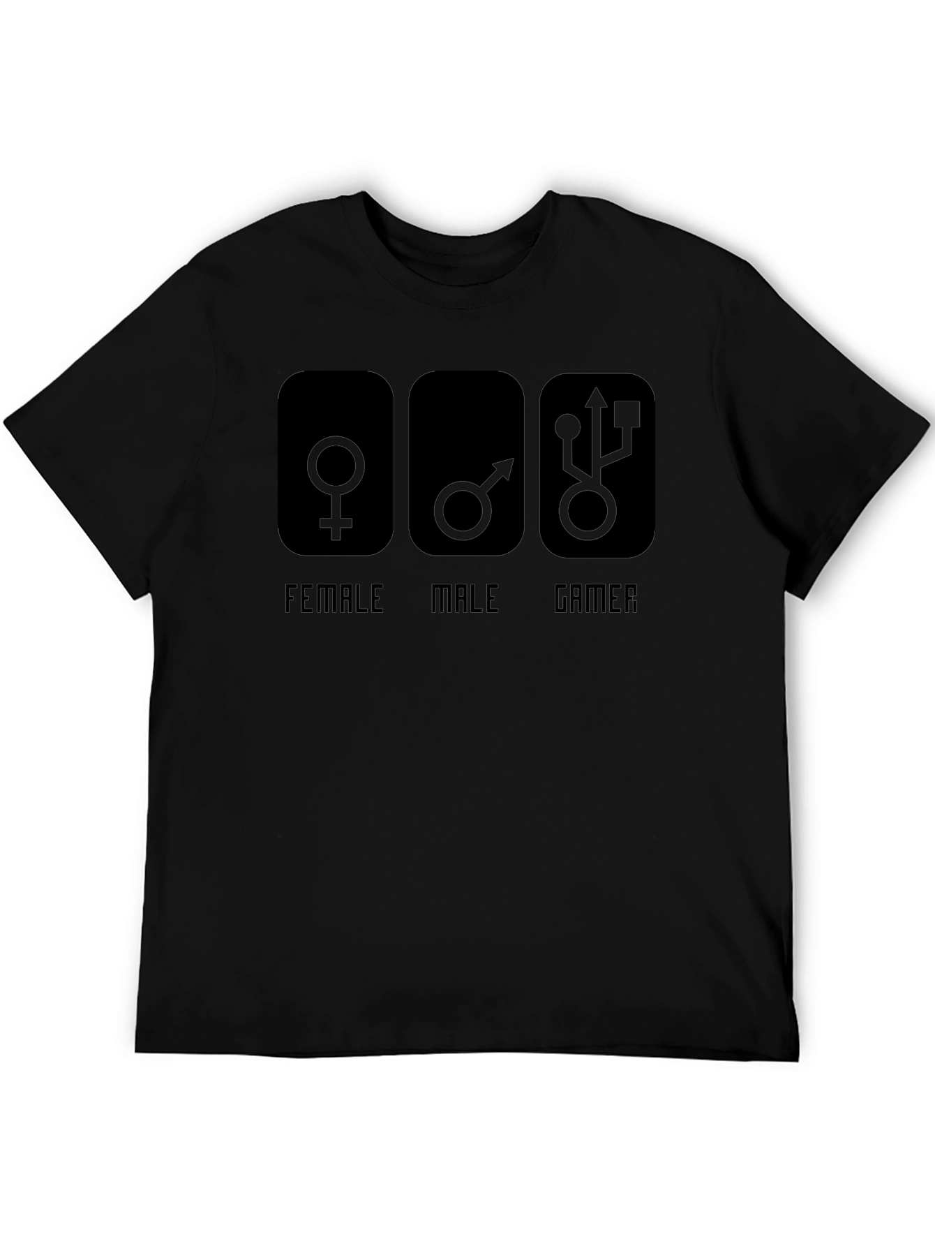 Gamer T-Shirt - Male Female Gamer Design - Black