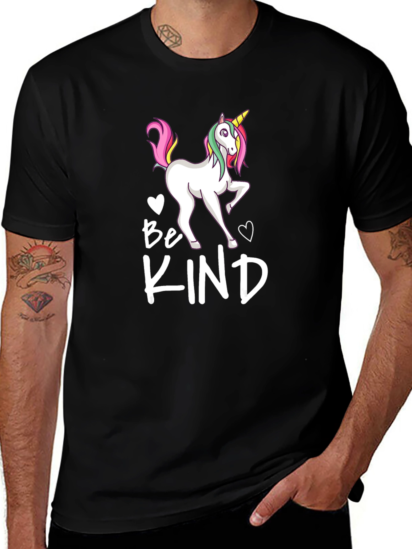 Be Kind Unicorn Black T-Shirt