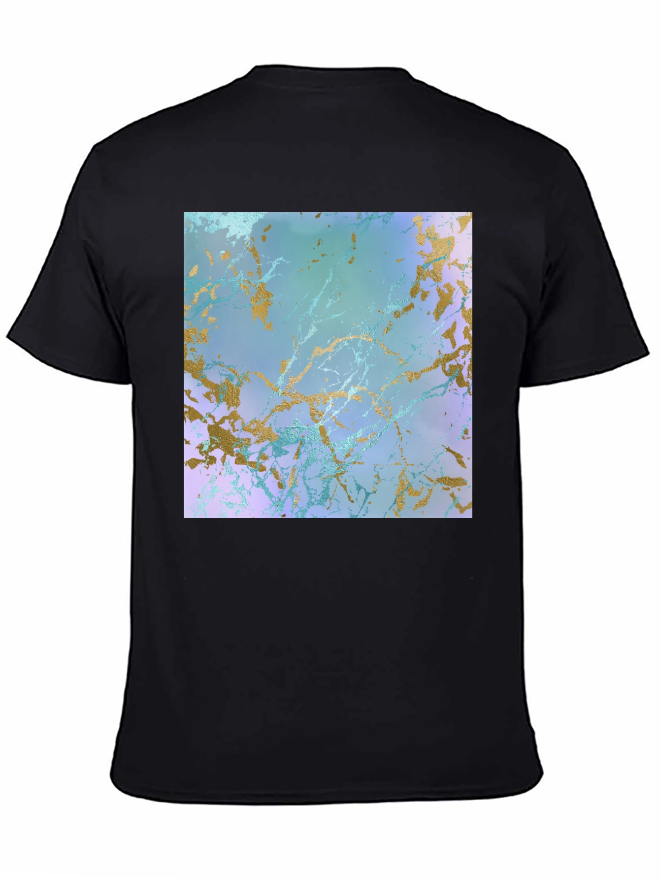 Abstract Marble Print Black T-Shirt