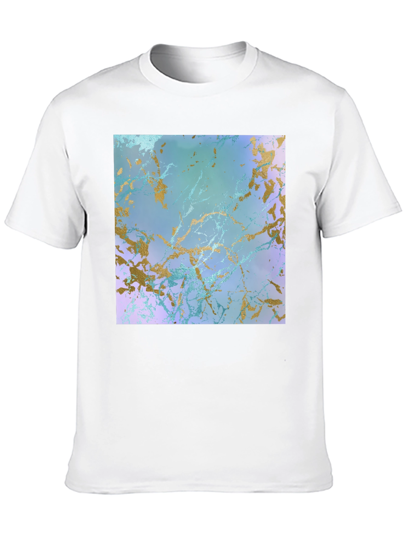 Abstract Marble Print Black T-Shirt