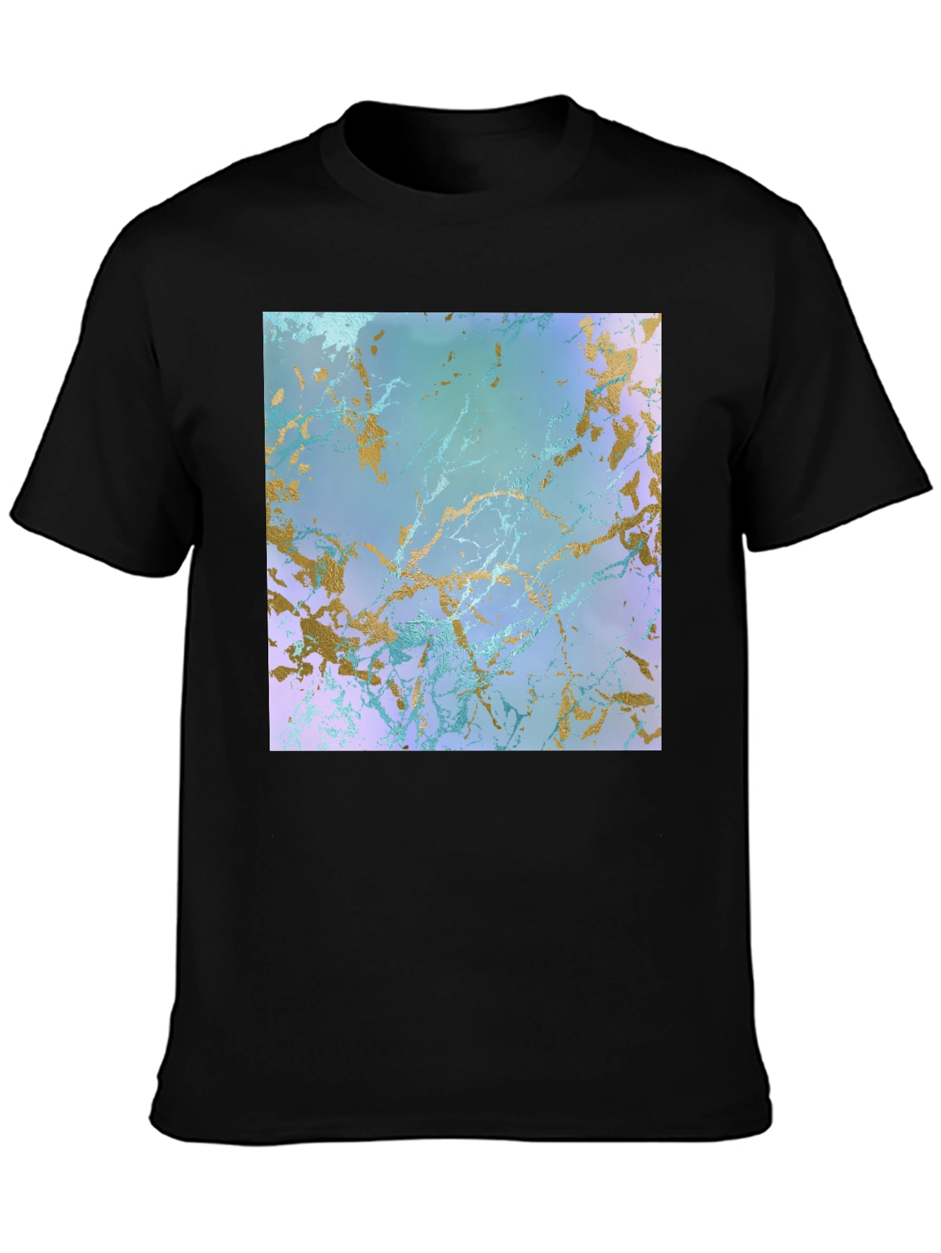 Abstract Marble Print Black T-Shirt