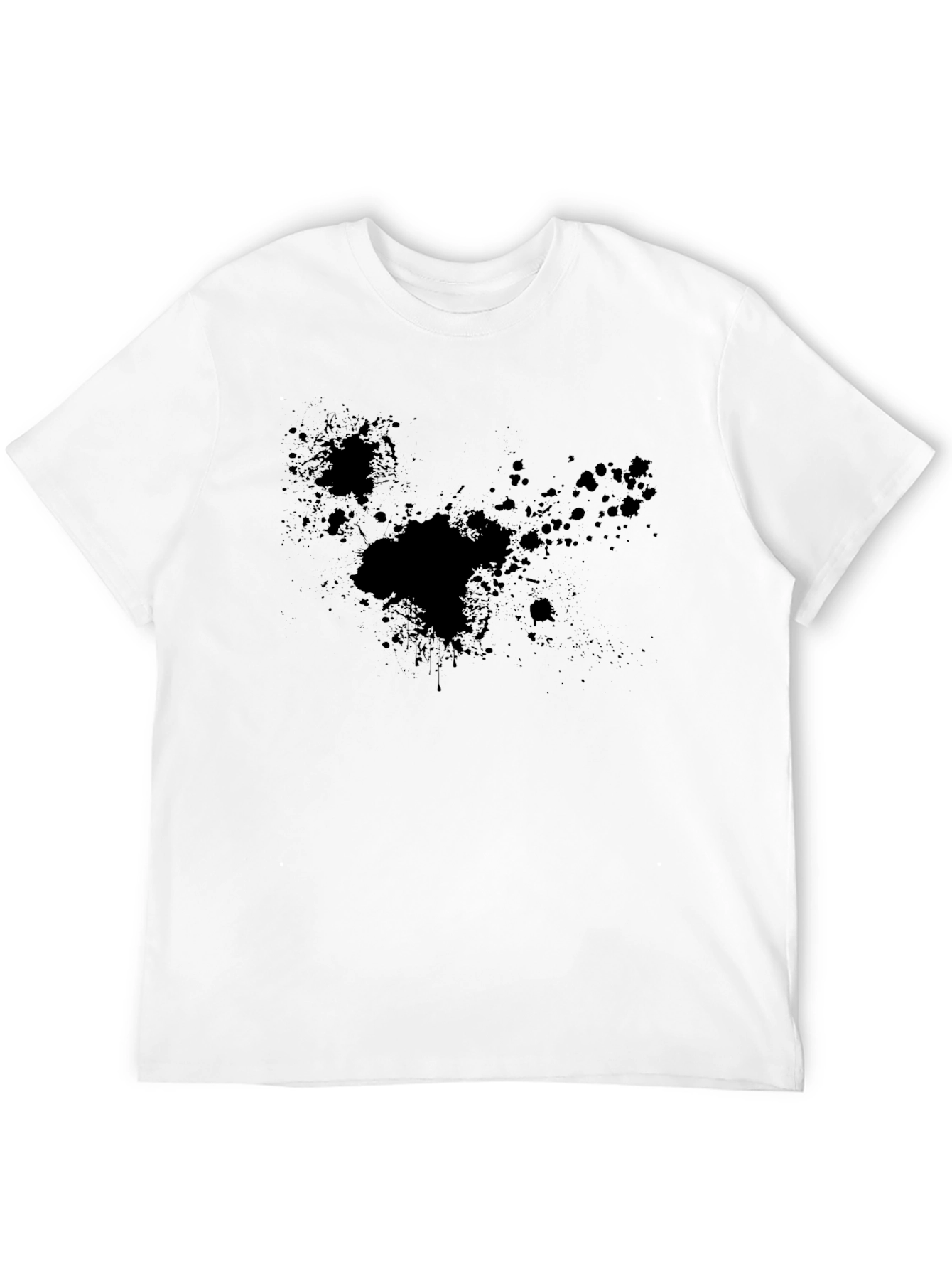 Mens Black Splatter Print T-Shirt
