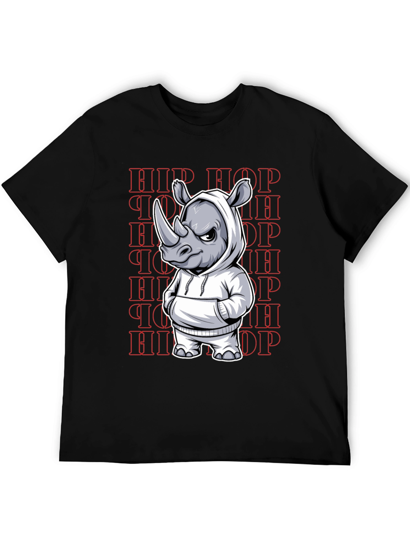 Hip Hop Rhino Graphic Tee - Urban Streetwear