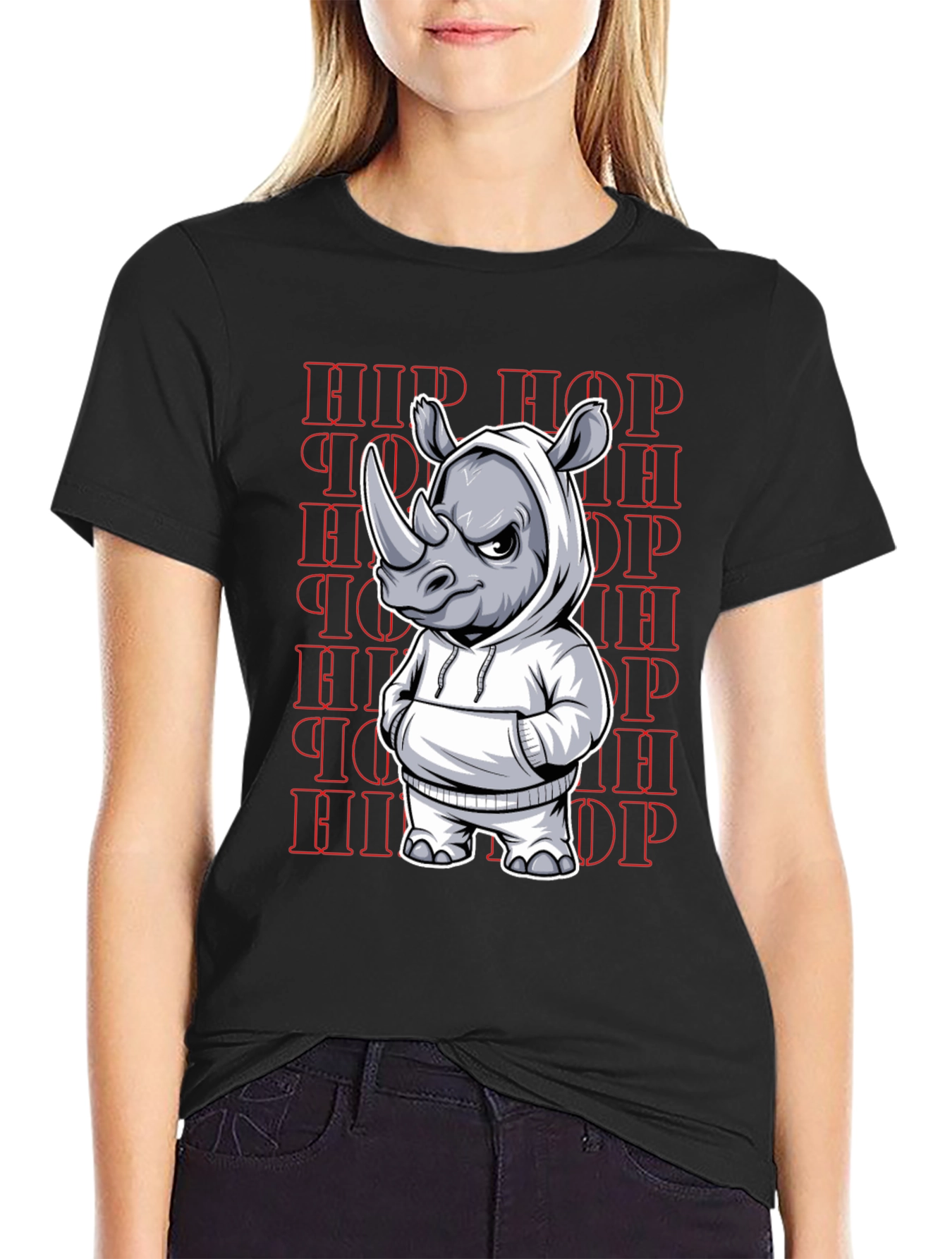 Hip Hop Rhino Graphic Tee - Urban Streetwear