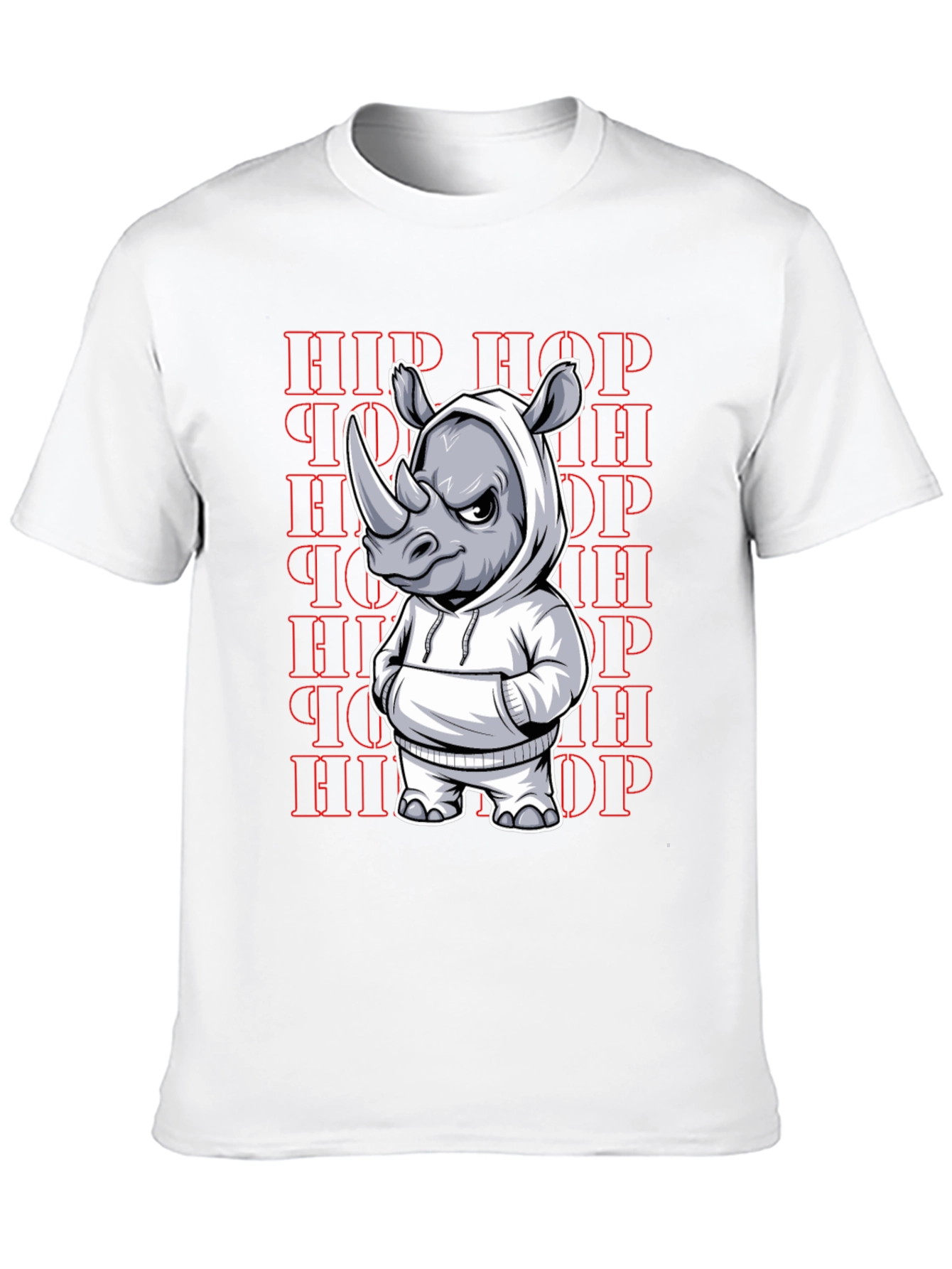 Hip Hop Rhino Graphic Tee - Urban Streetwear