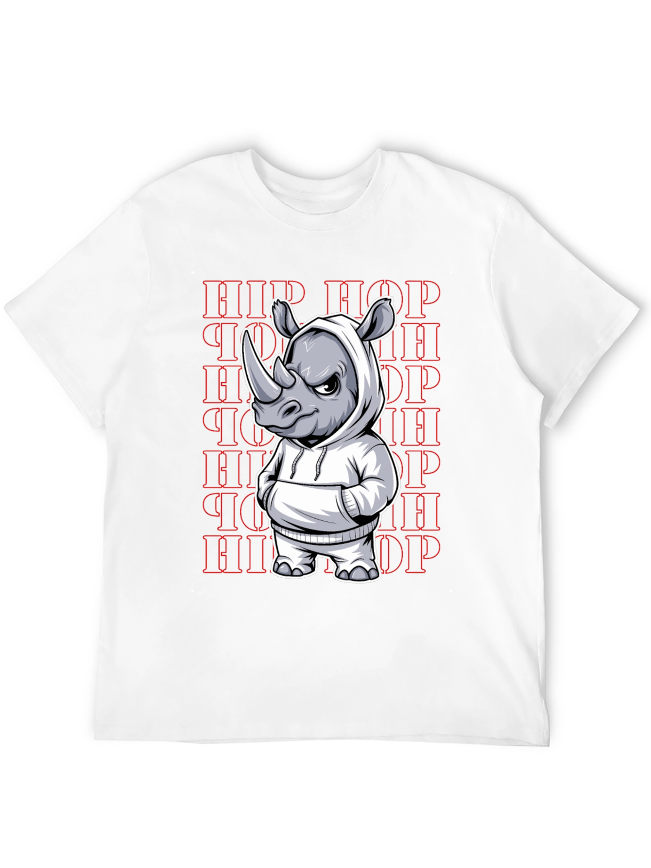 Hip Hop Rhino Graphic Tee - Urban Streetwear