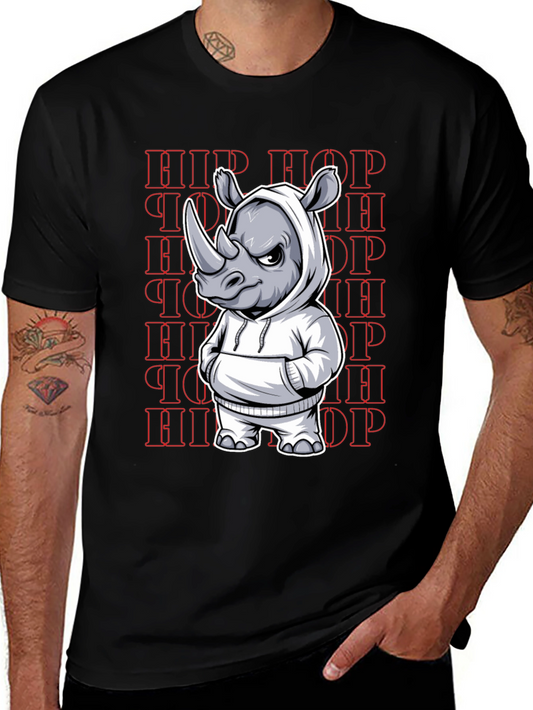 Hip Hop Rhino Graphic Tee - Urban Streetwear