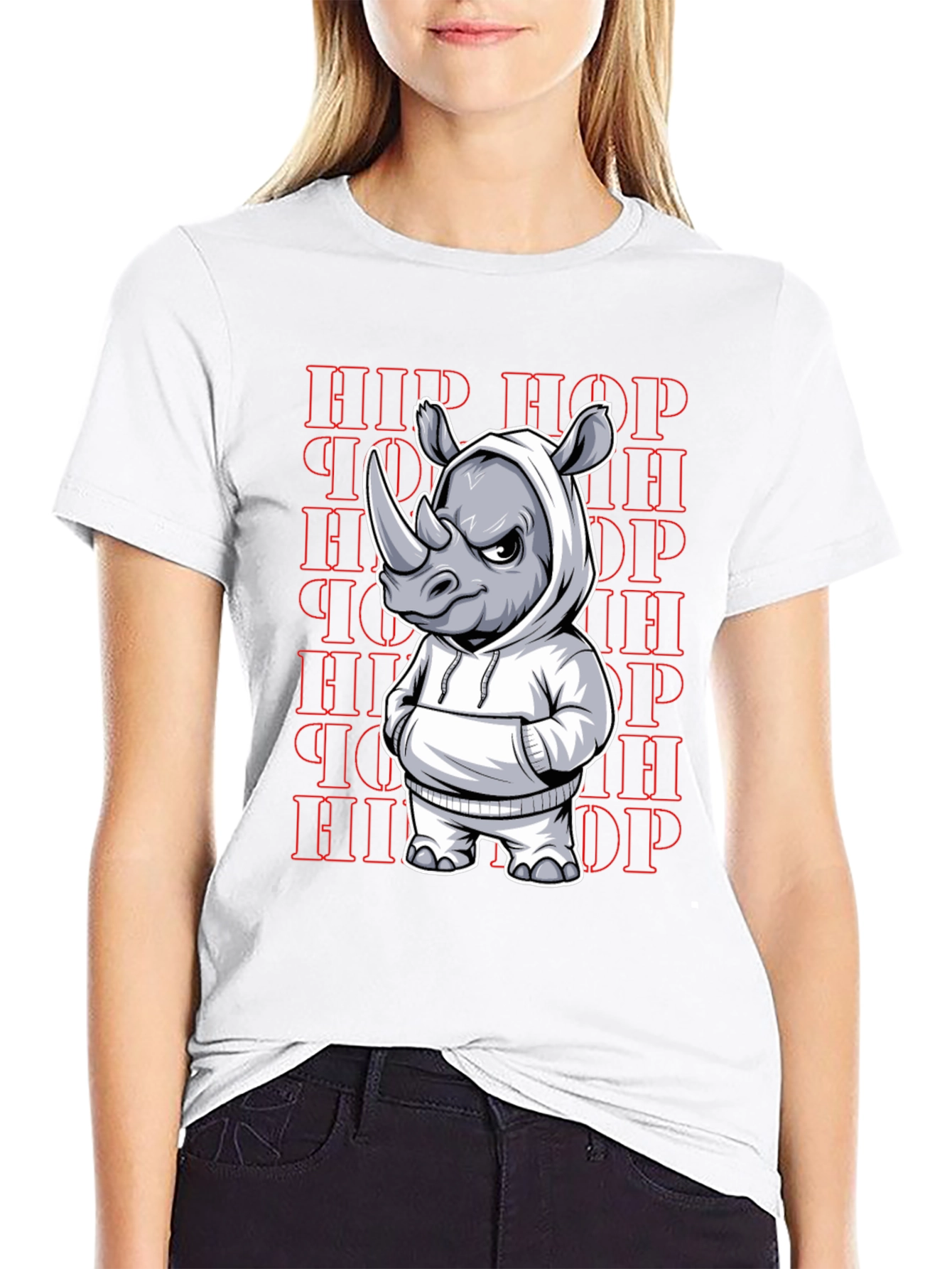 Hip Hop Rhino Graphic Tee - Urban Streetwear