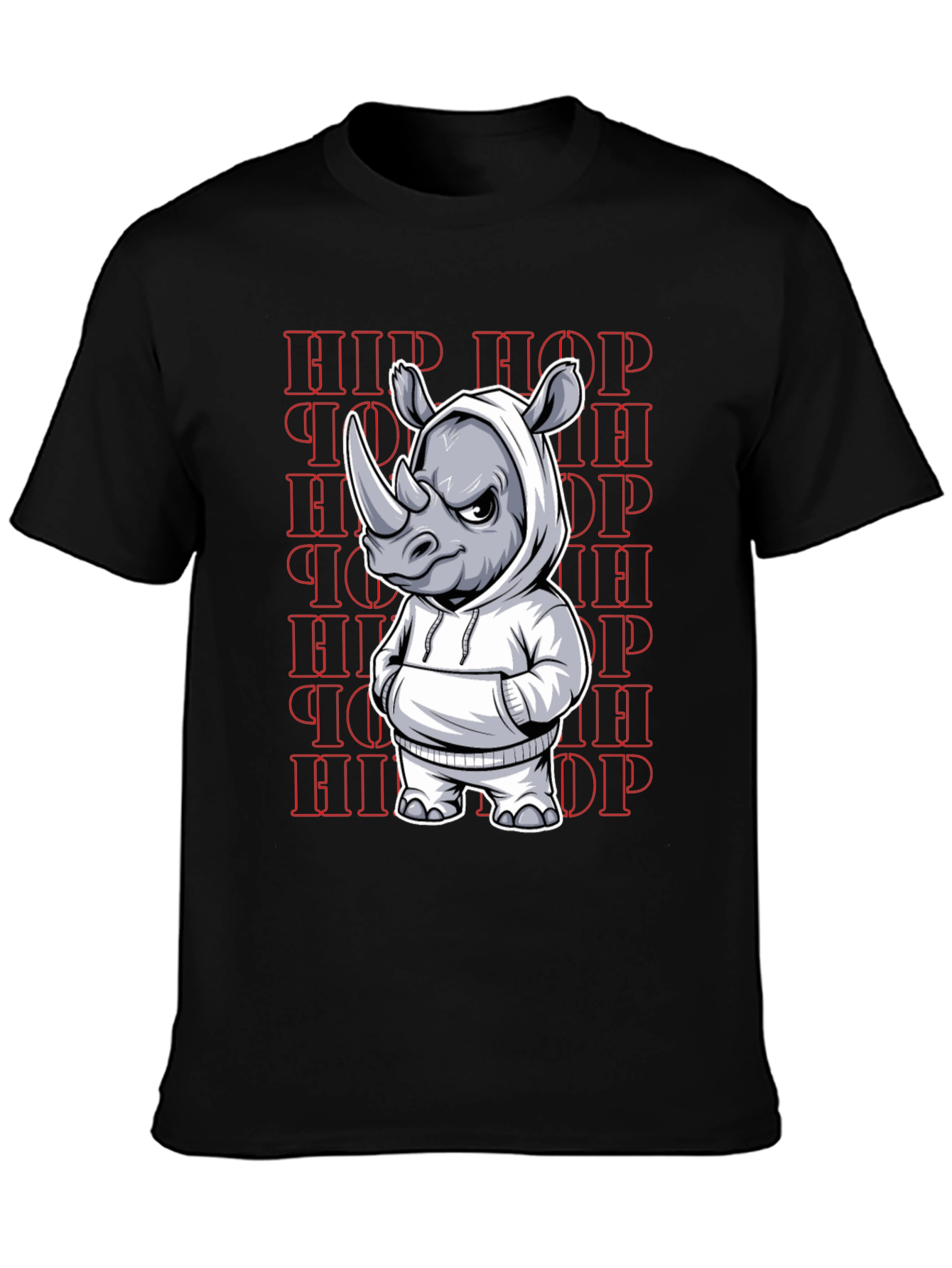 Hip Hop Rhino Graphic Tee - Urban Streetwear
