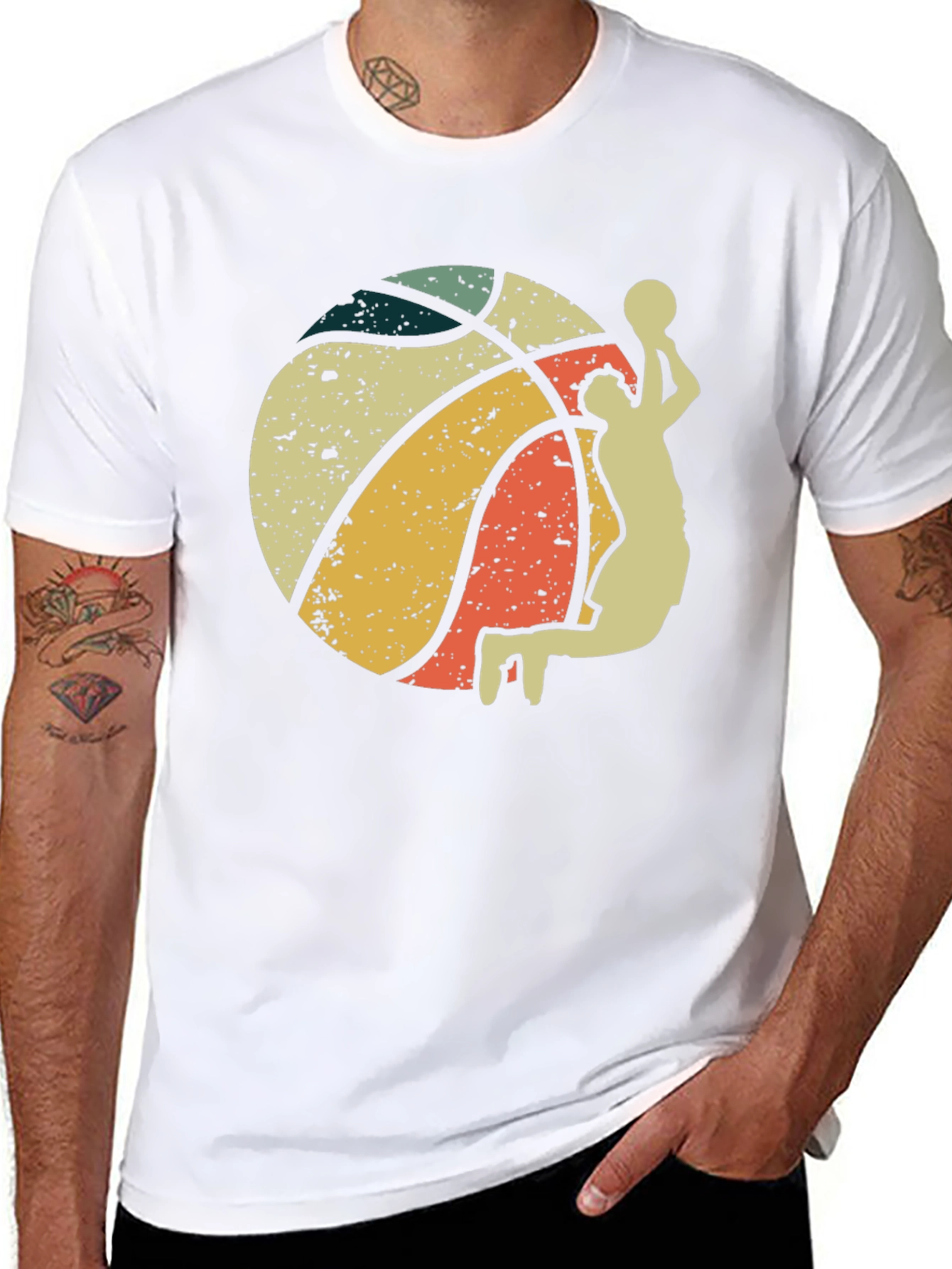 Retro Basketball Player Graphic T-Shirt