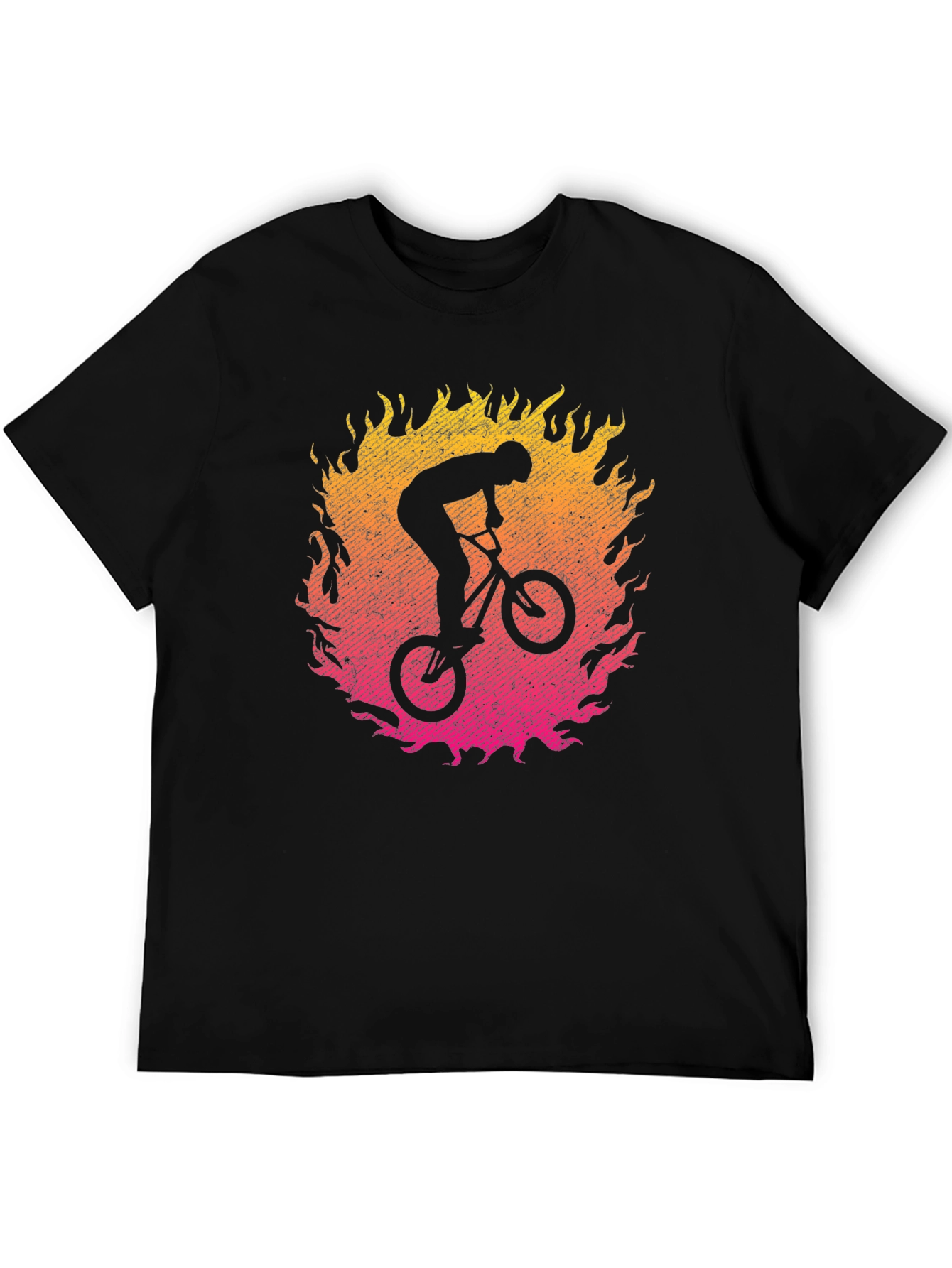 BMX Rider in Flames Graphic T-Shirt