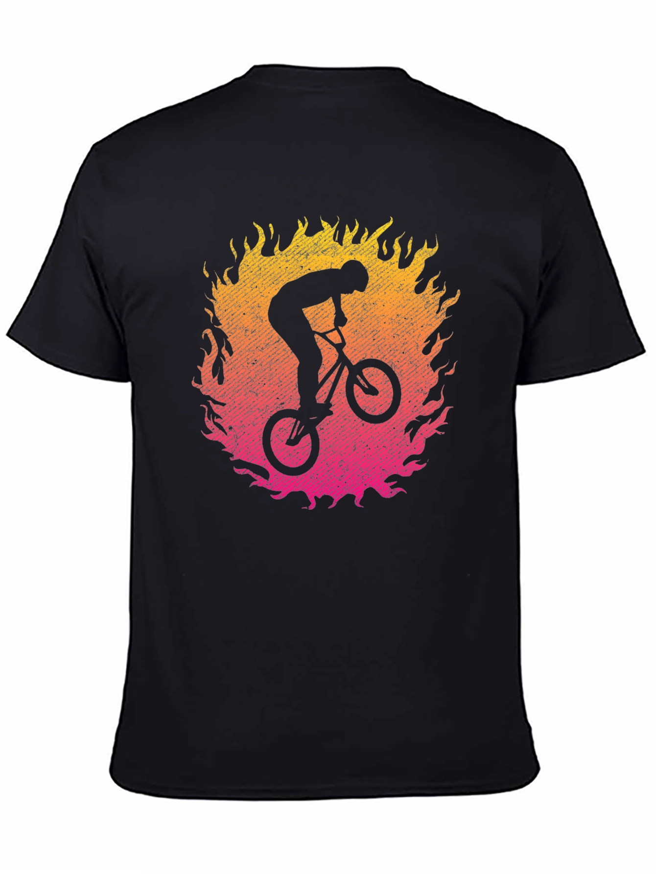 BMX Rider in Flames Graphic T-Shirt
