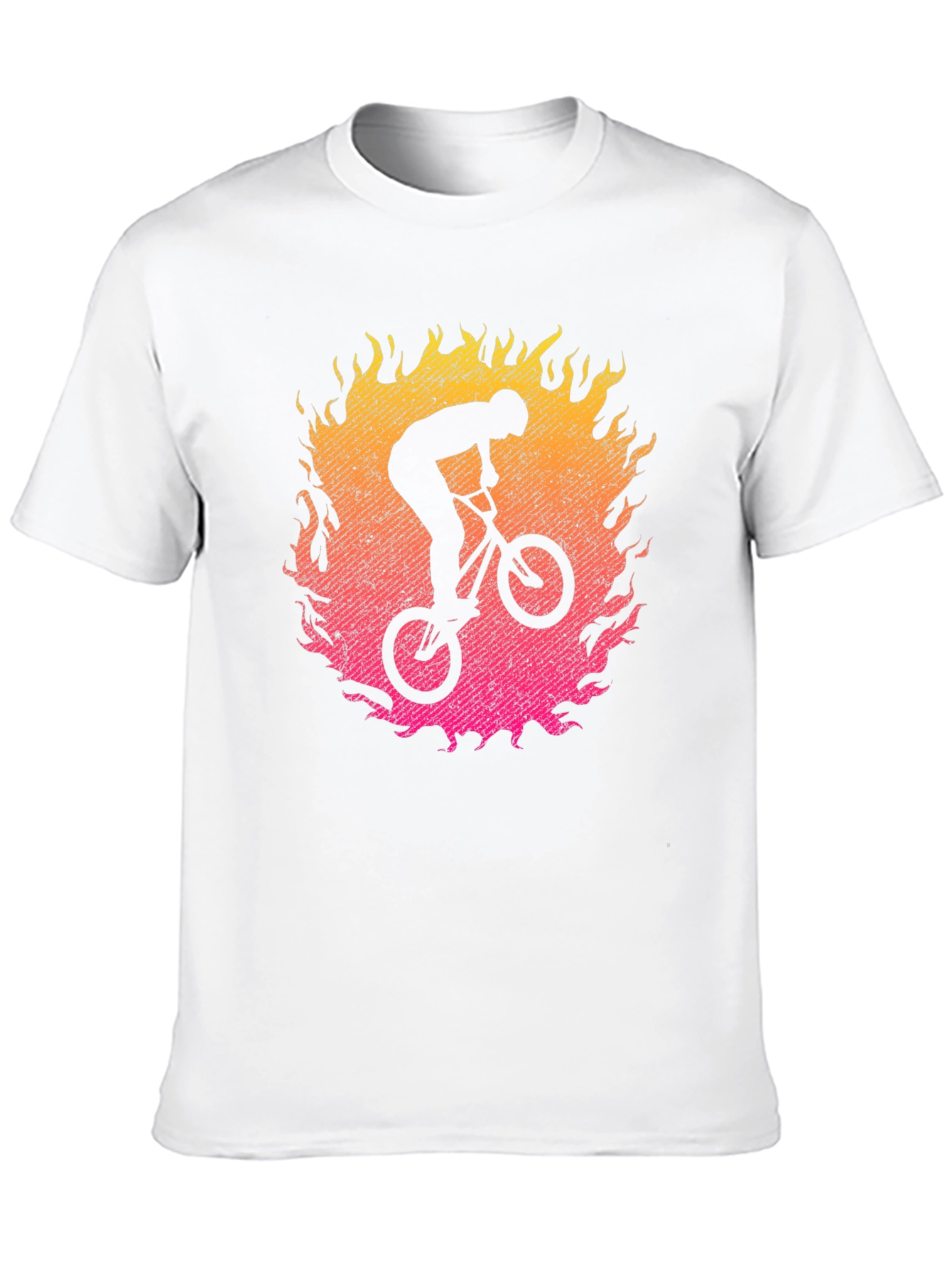 BMX Rider in Flames Graphic T-Shirt