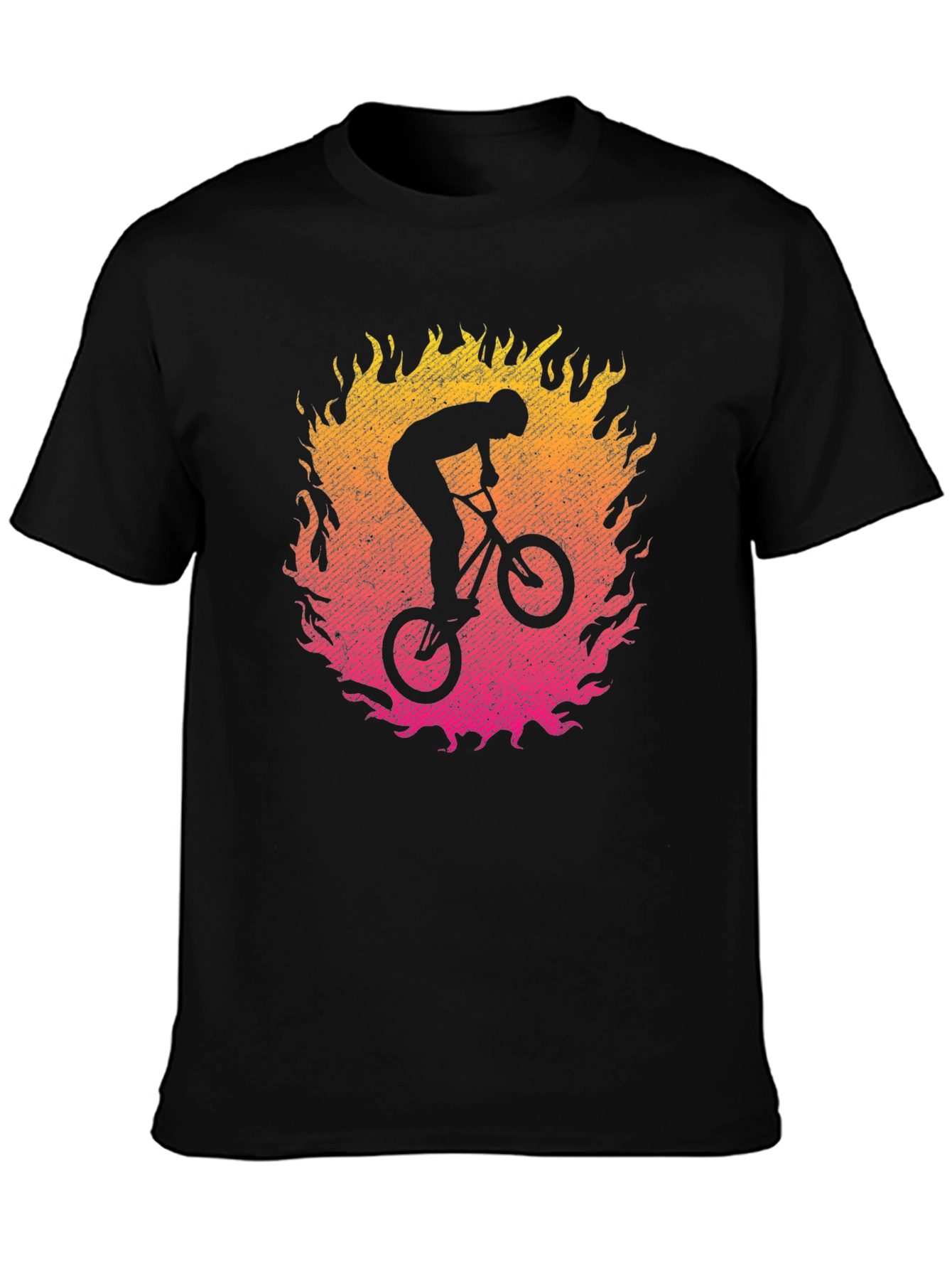 BMX Rider in Flames Graphic T-Shirt