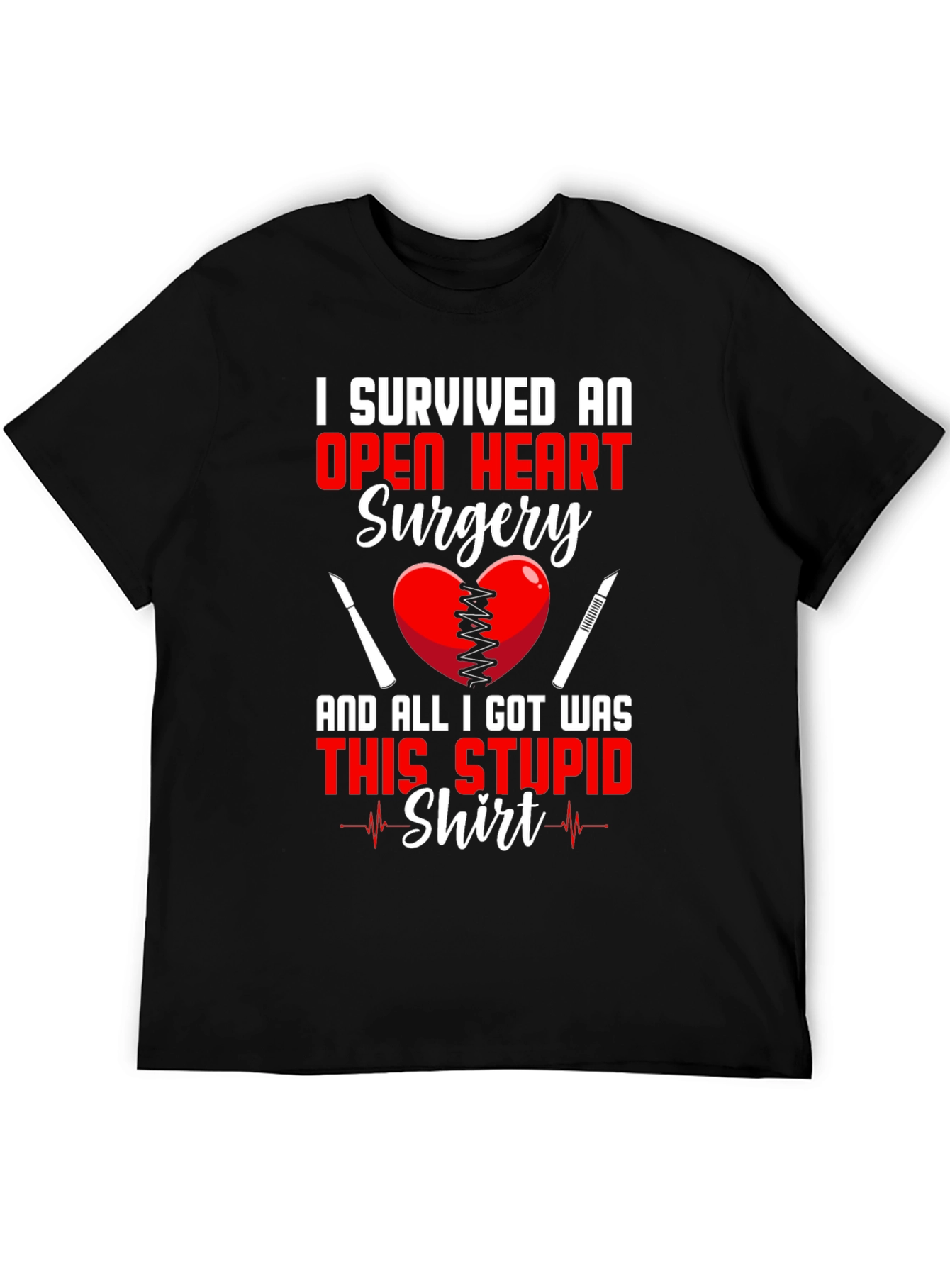 Open Heart Surgery Survivor Graphic T-Shirt