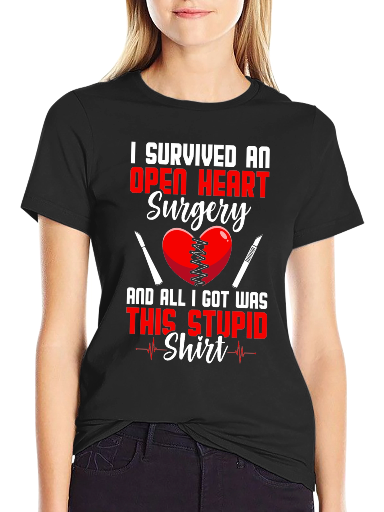 Open Heart Surgery Survivor Graphic T-Shirt