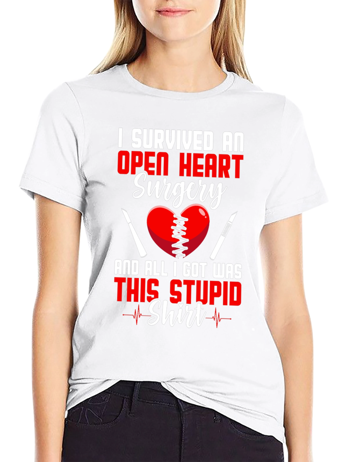 Open Heart Surgery Survivor Graphic T-Shirt