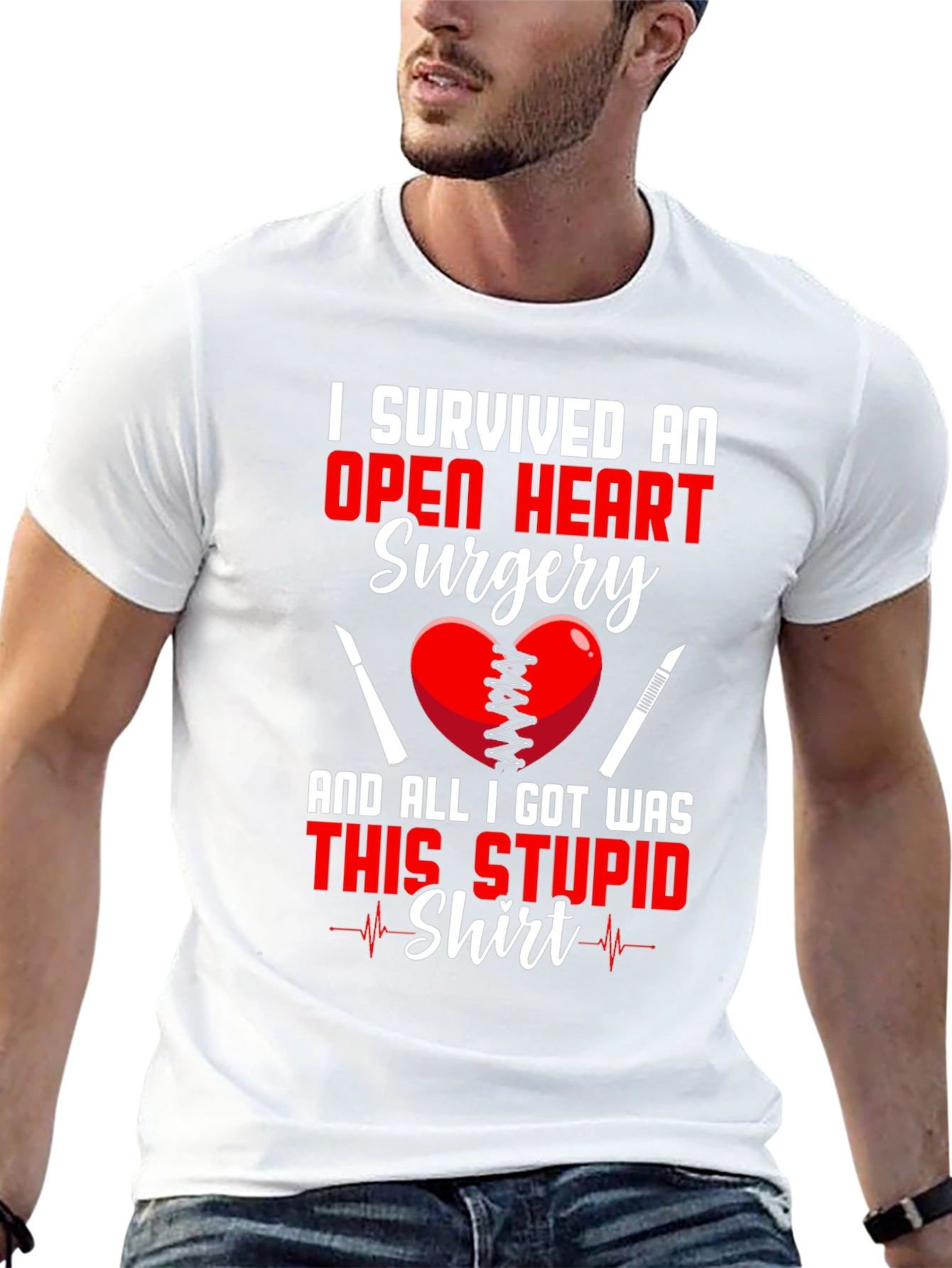 Open Heart Surgery Survivor Graphic T-Shirt