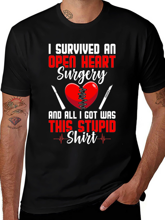 Open Heart Surgery Survivor Graphic T-Shirt