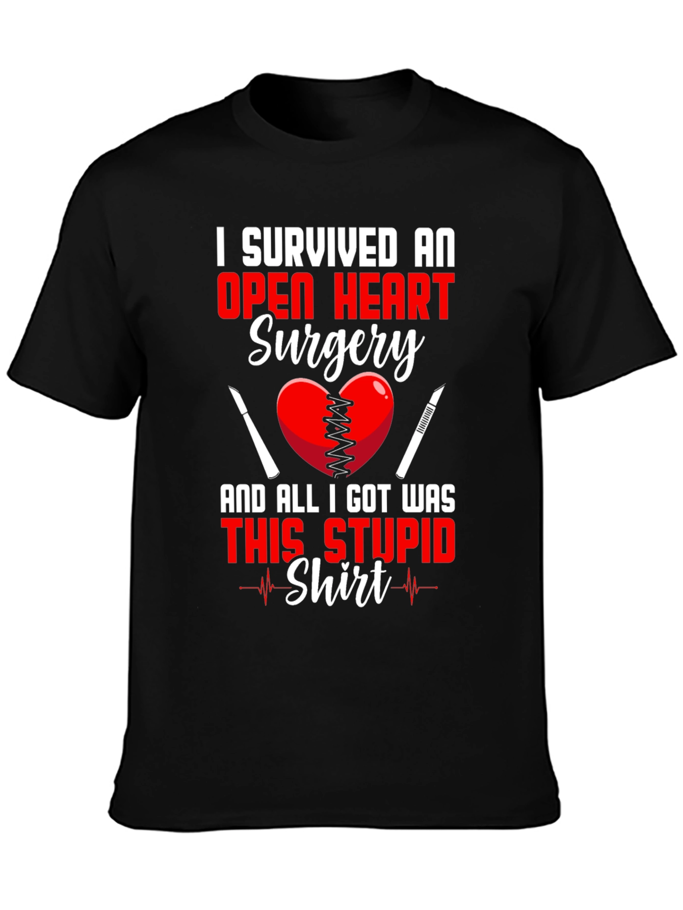Open Heart Surgery Survivor Graphic T-Shirt