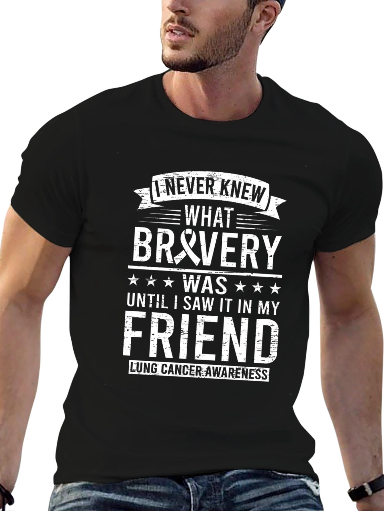 Lung Cancer Awareness T-Shirt Bravery Friend